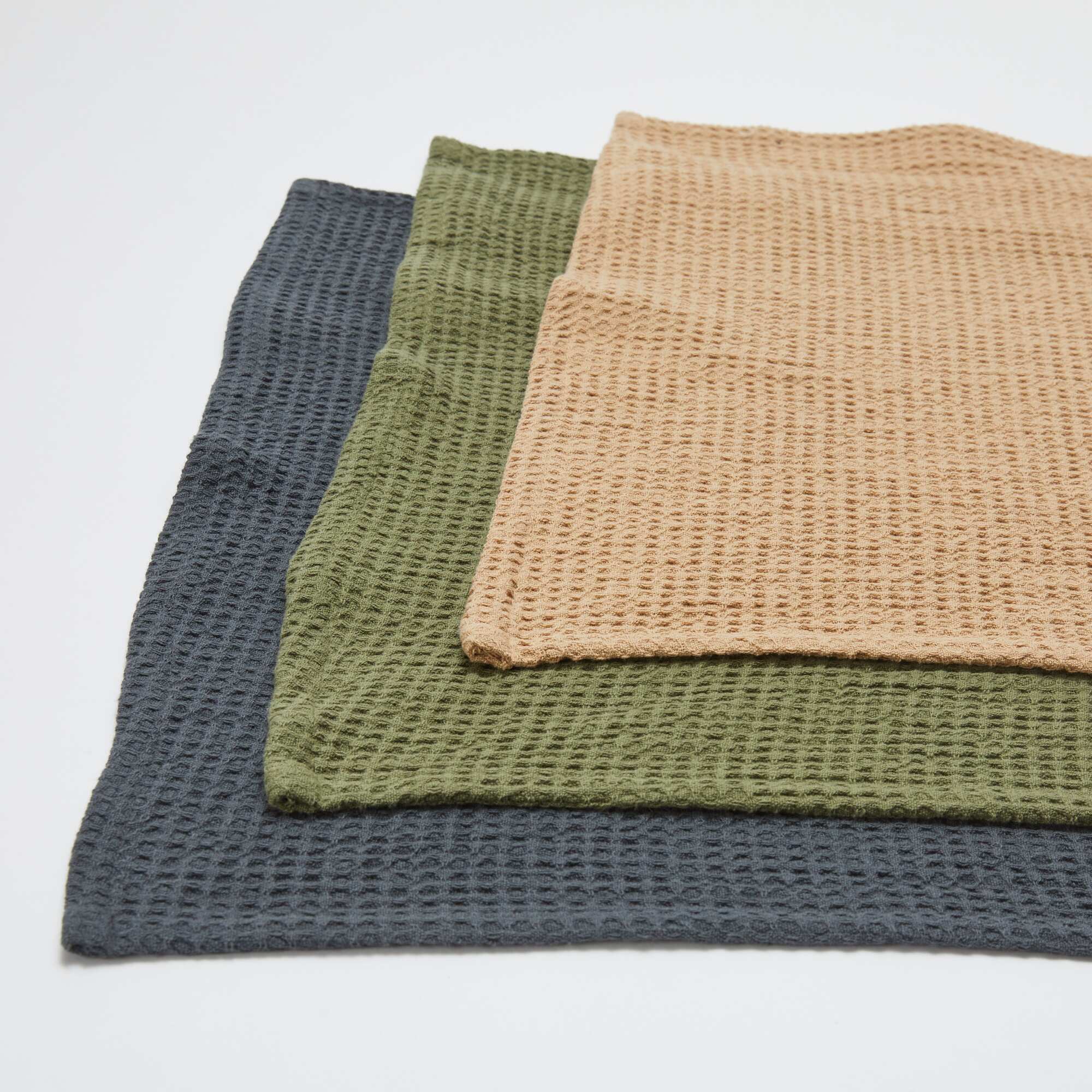Honeycomb Rectangular Tea Towel GREEN - Image 2