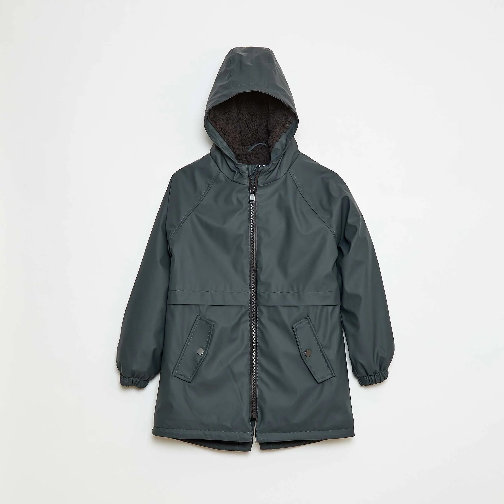 Hooded Sherpa-Lined Parka GREY