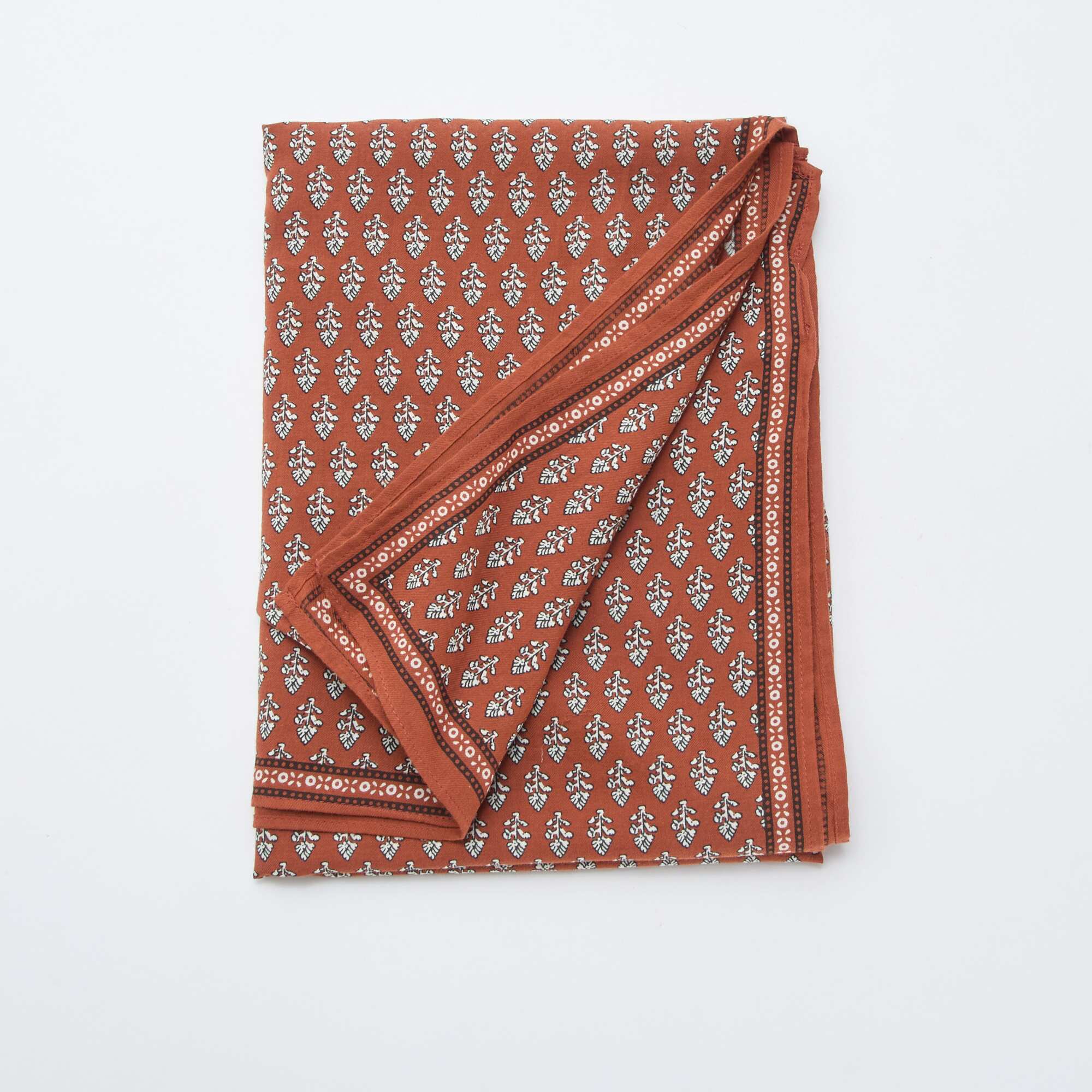 India Print Scarf BROWN - Image 2