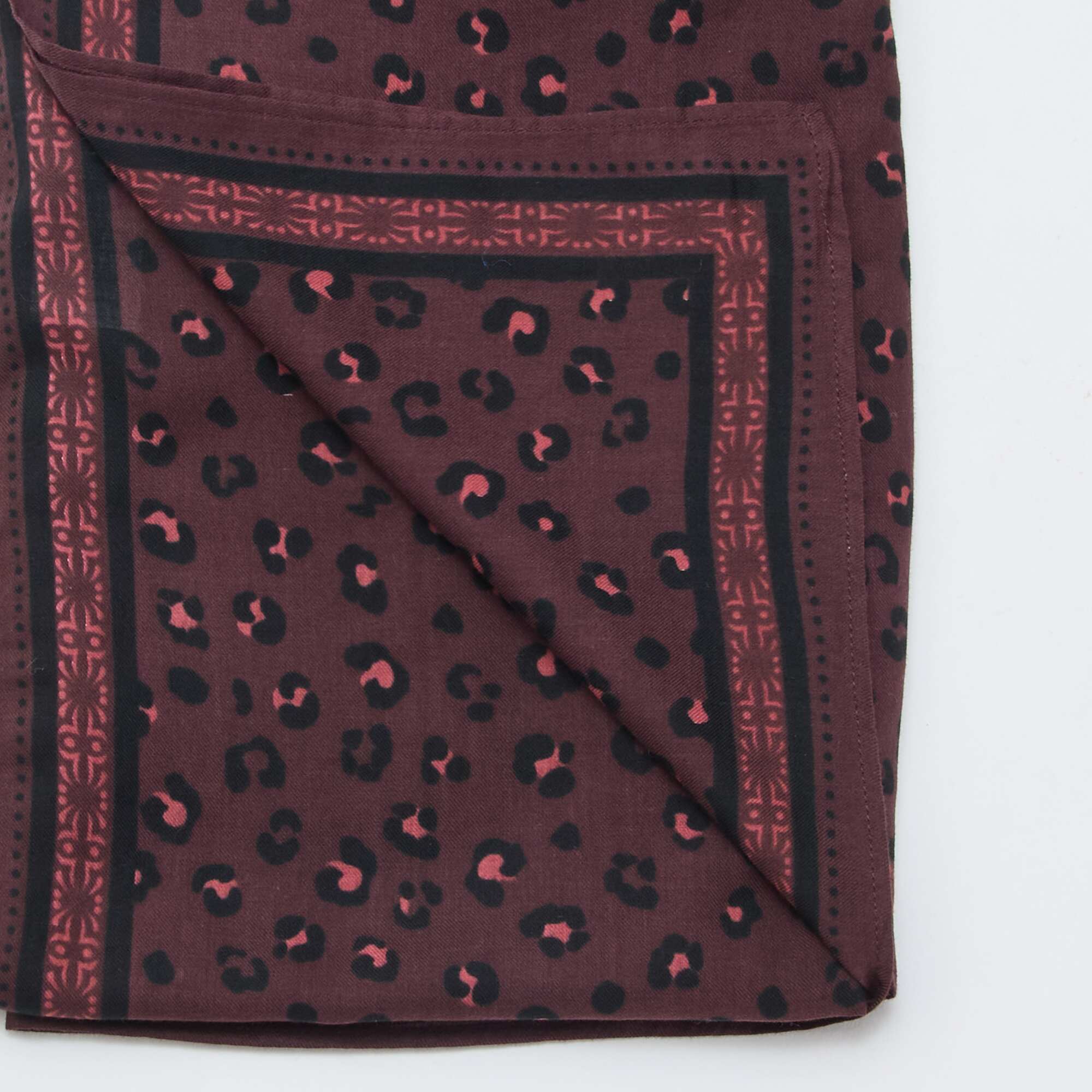 India Print Scarf PURPLE - Image 2