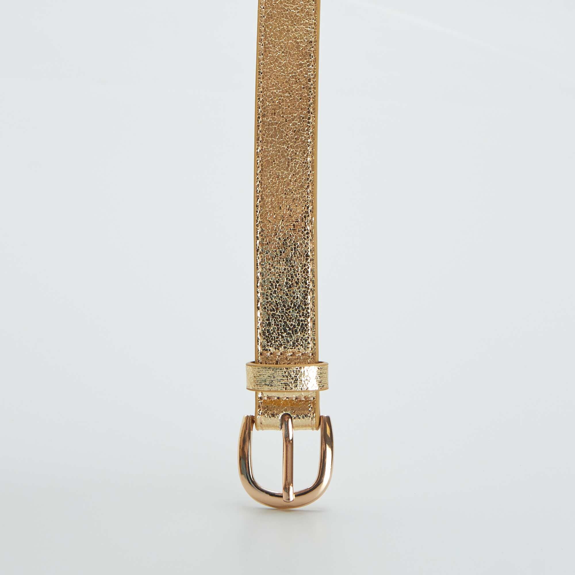 Iridescent textured belt BEIGE - Image 2