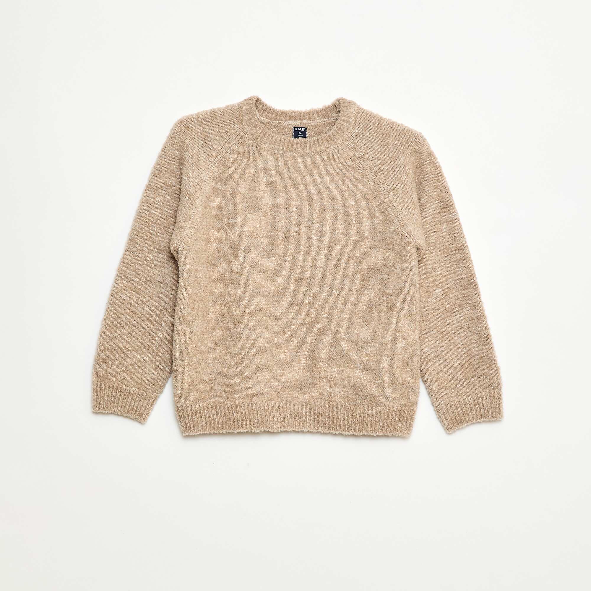 Jacquard Crew Neck Sweater BEIGE