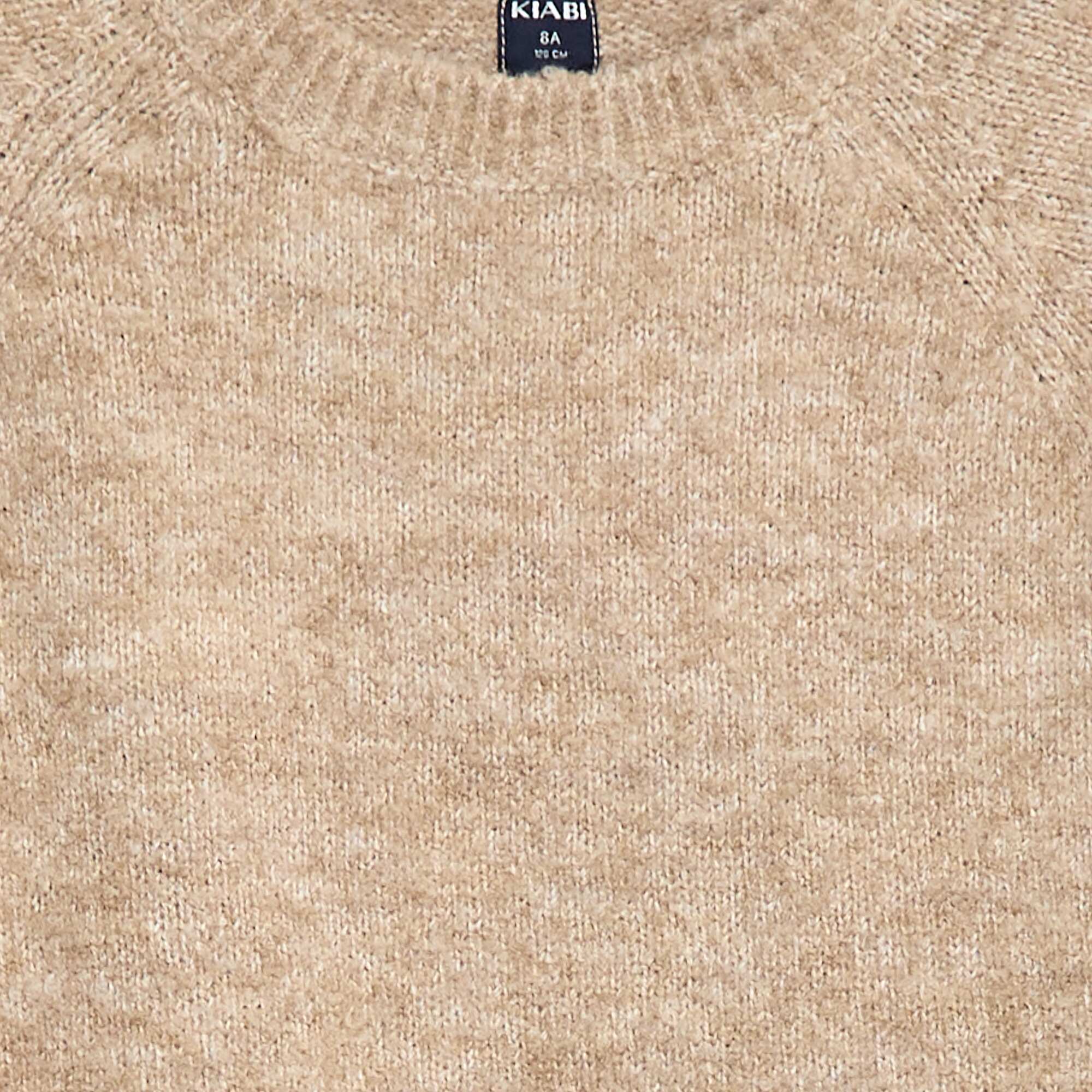 Jacquard Crew Neck Sweater BEIGE - Image 3