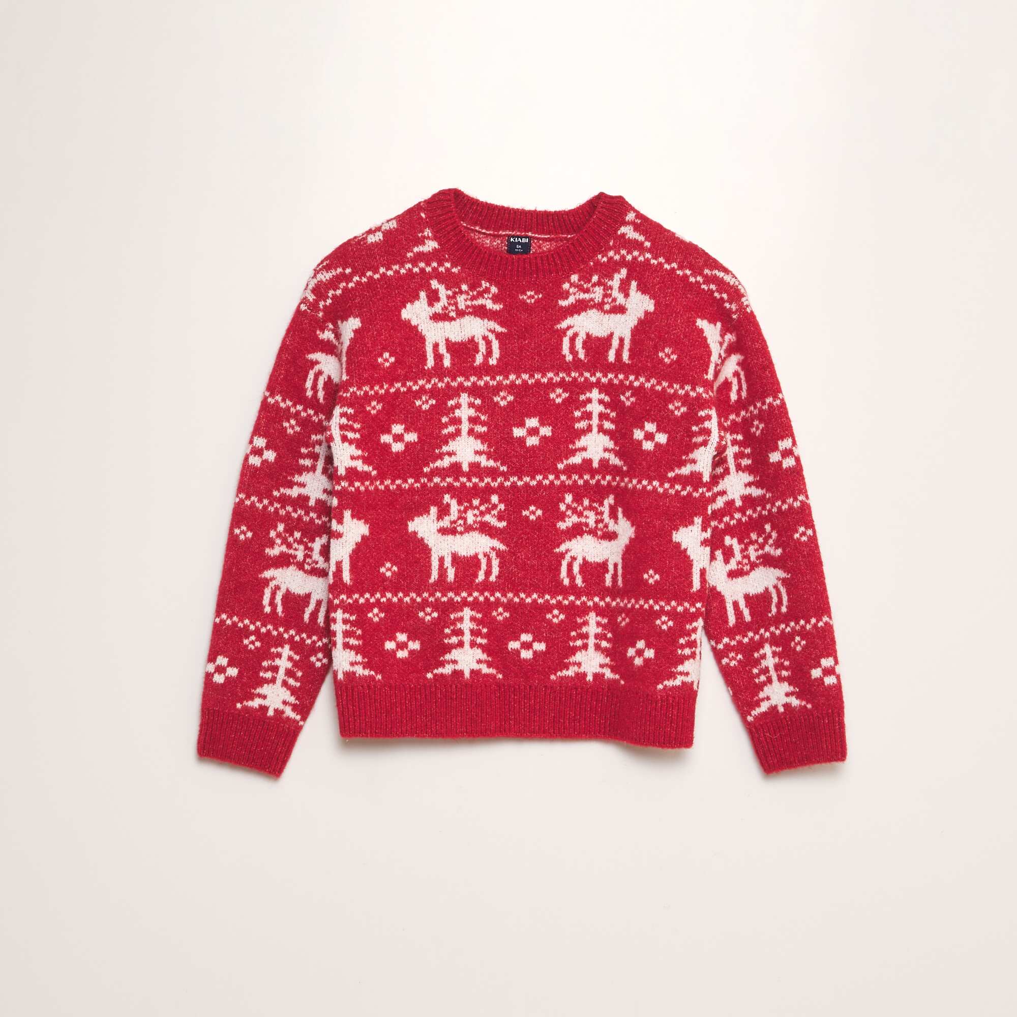Jacquard deer jumper RED - Image 5