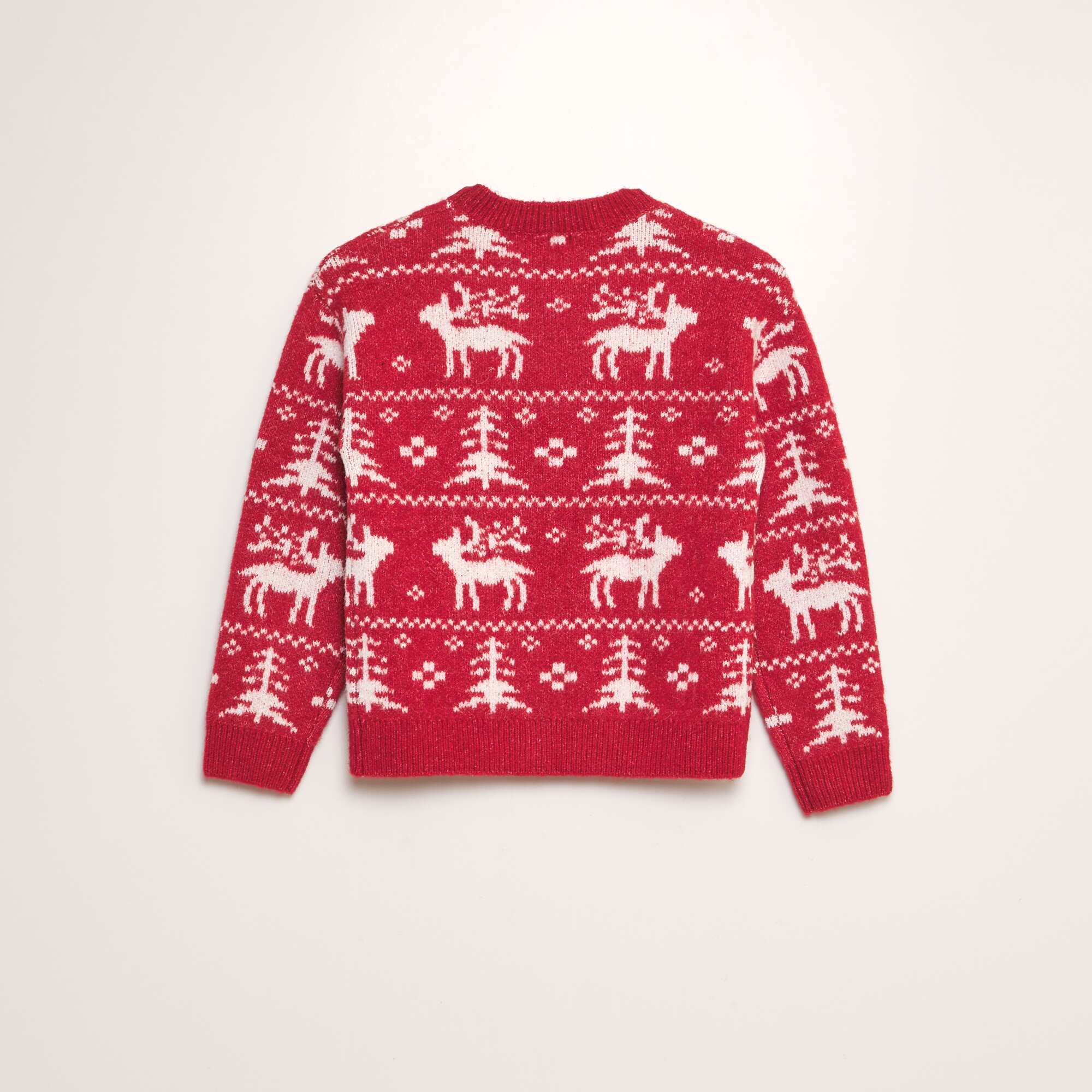 Jacquard deer jumper RED - Image 6