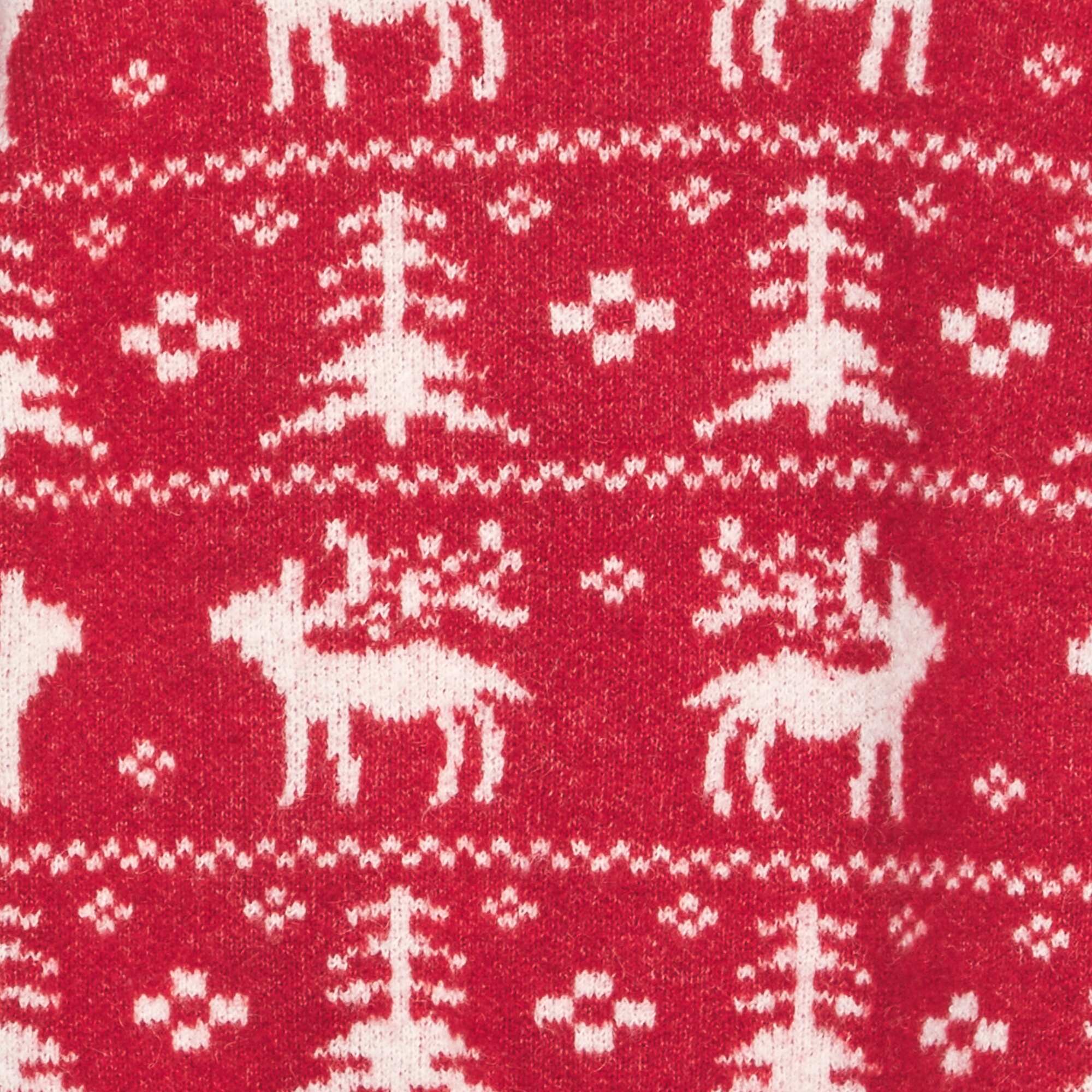 Jacquard deer jumper RED - Image 7