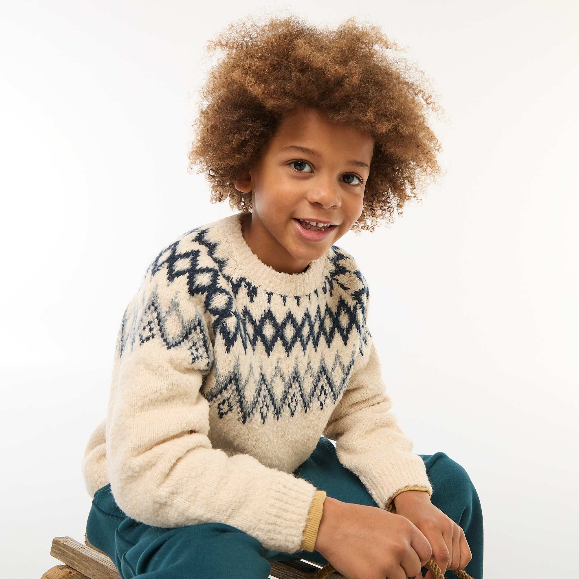 Jacquard Sweater with Round Neck GREY