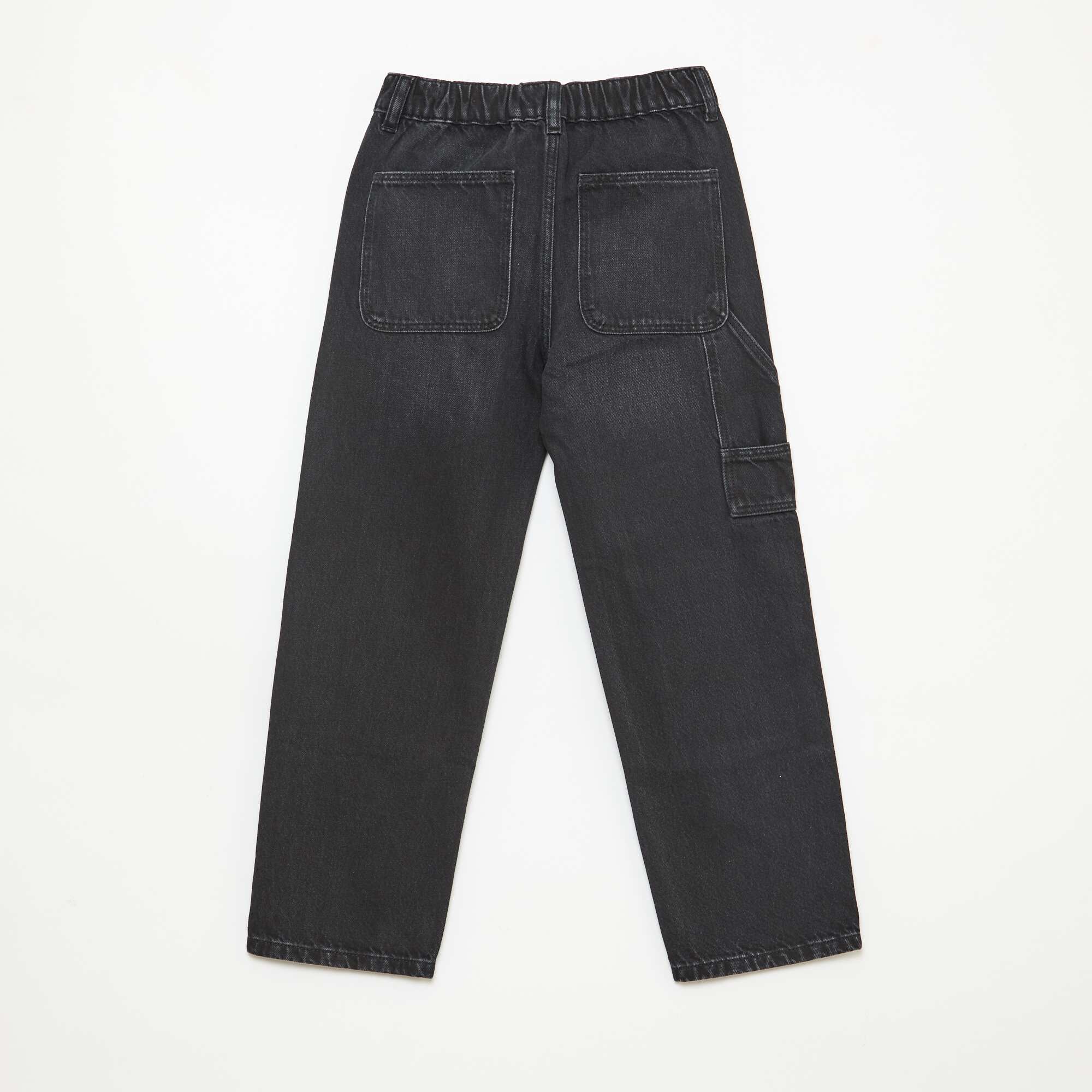 Jeans with knee cut-outs BLACK - Image 2