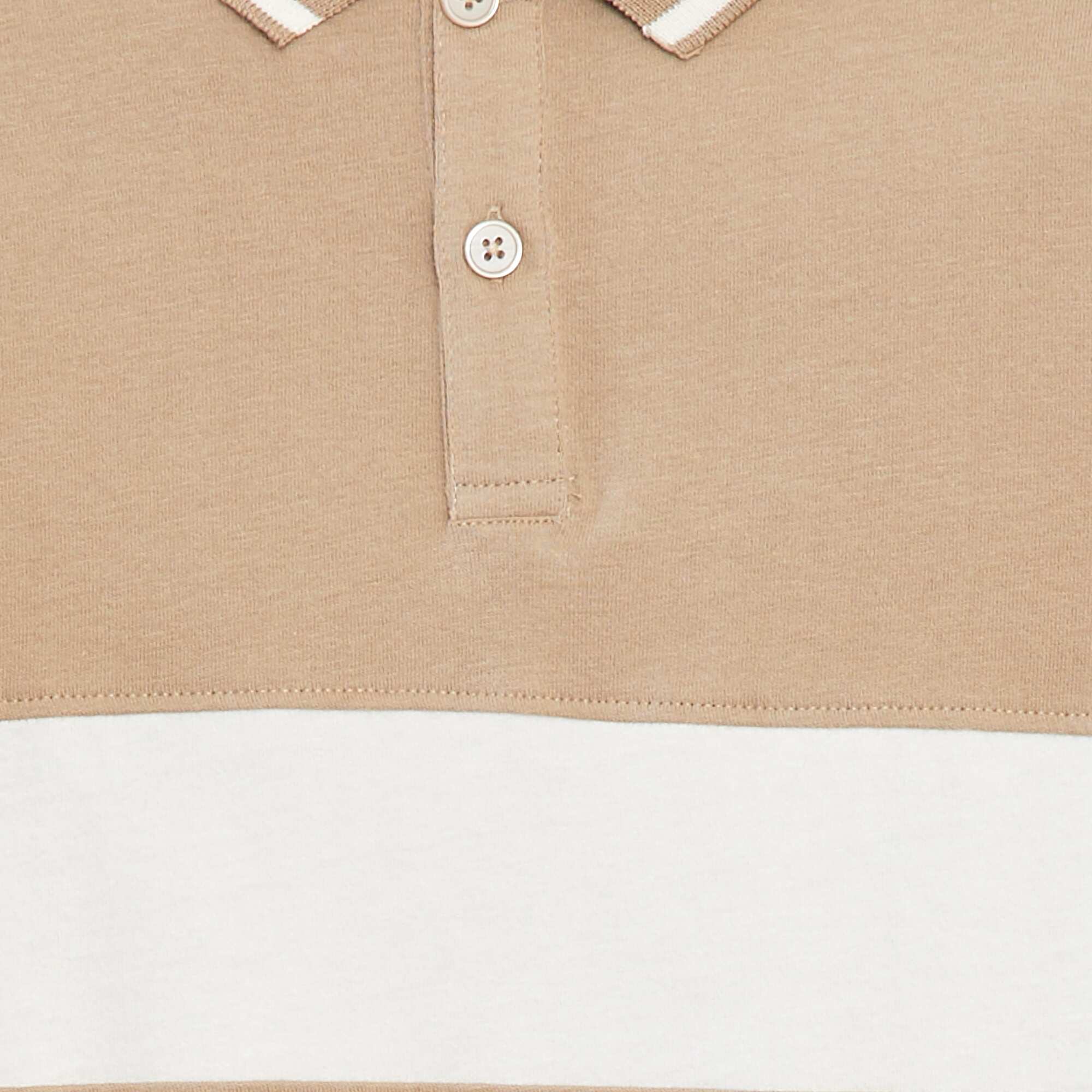 Jersey knit rugby polo shirt WHITE - Image 3