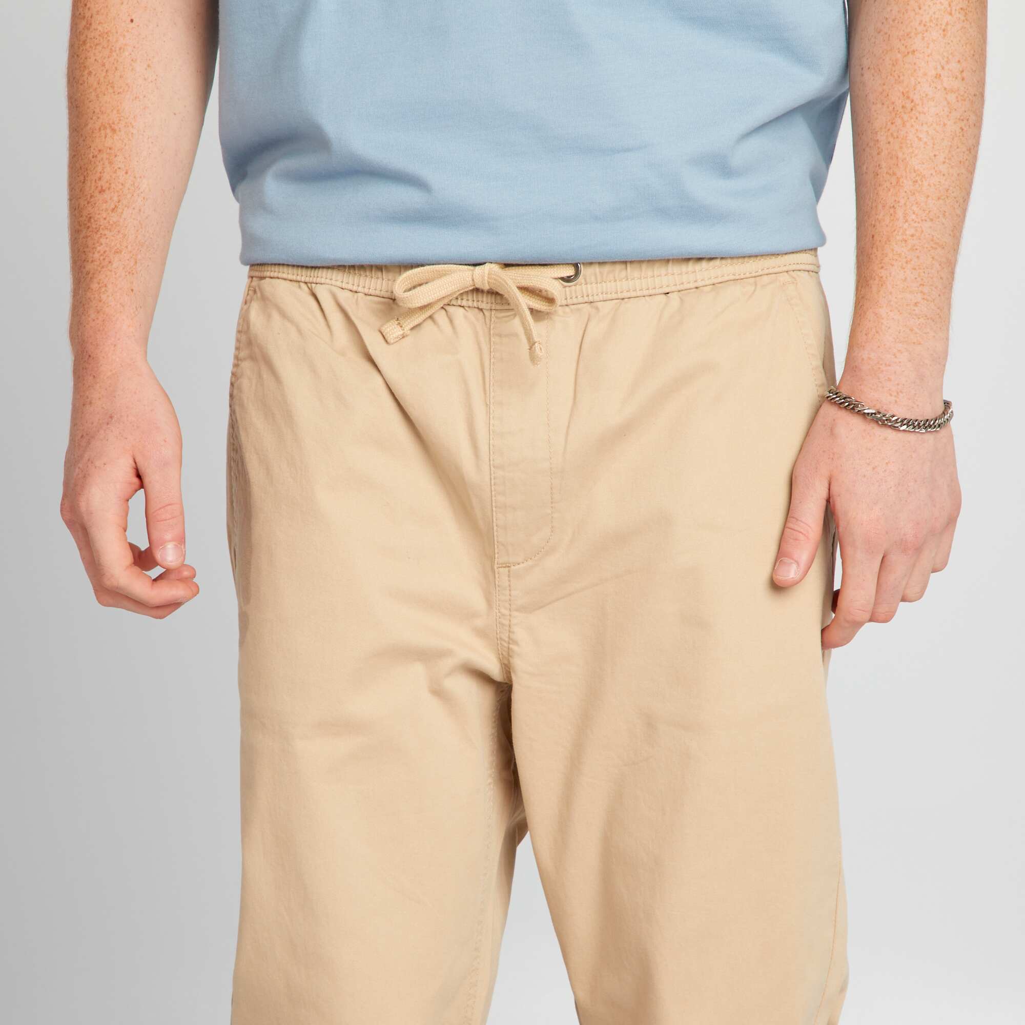 Jogger-style trousers BEIGE - Image 4