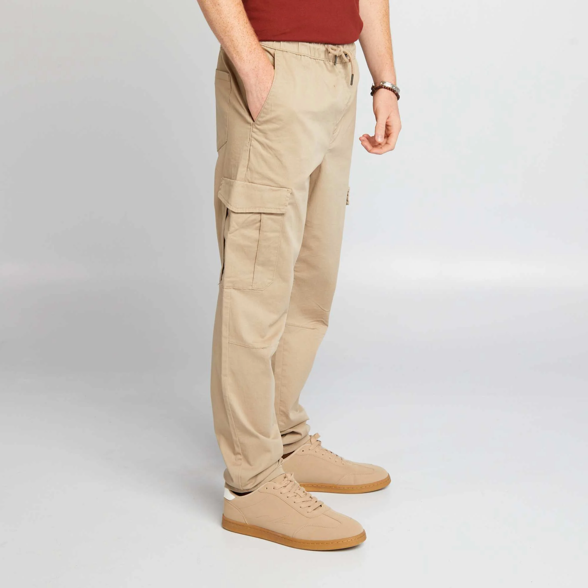 Joggers with flap pockets BEIGE - Image 3