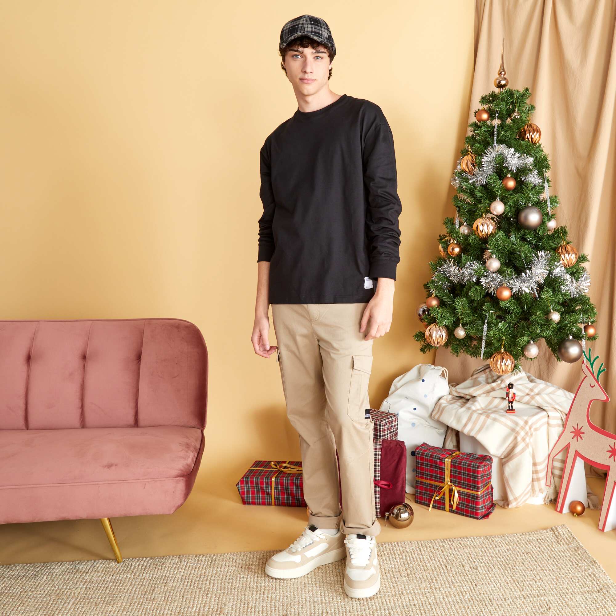Joggers with flap pockets BEIGE - Image 5