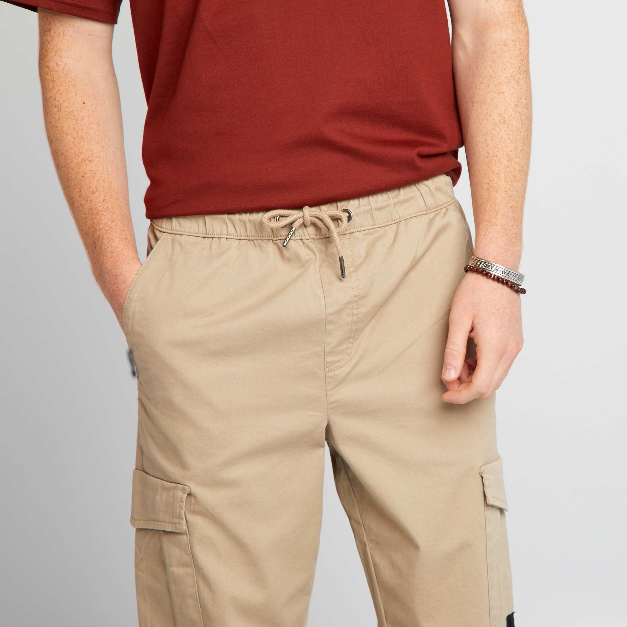 Joggers with flap pockets BEIGE - Image 6