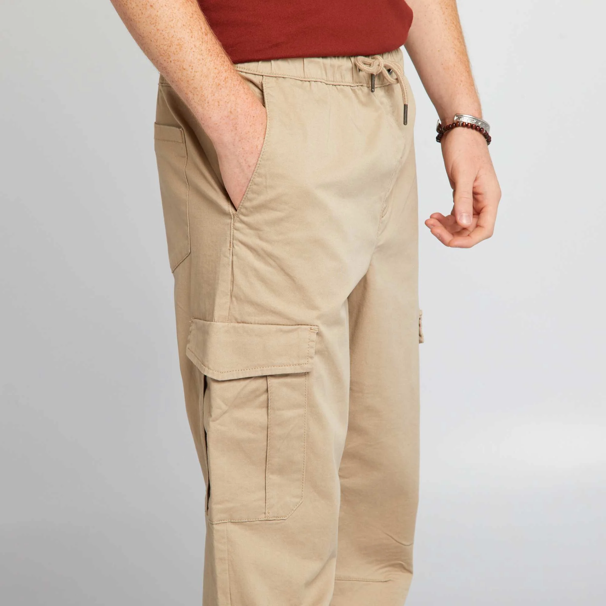 Joggers with flap pockets BEIGE - Image 7