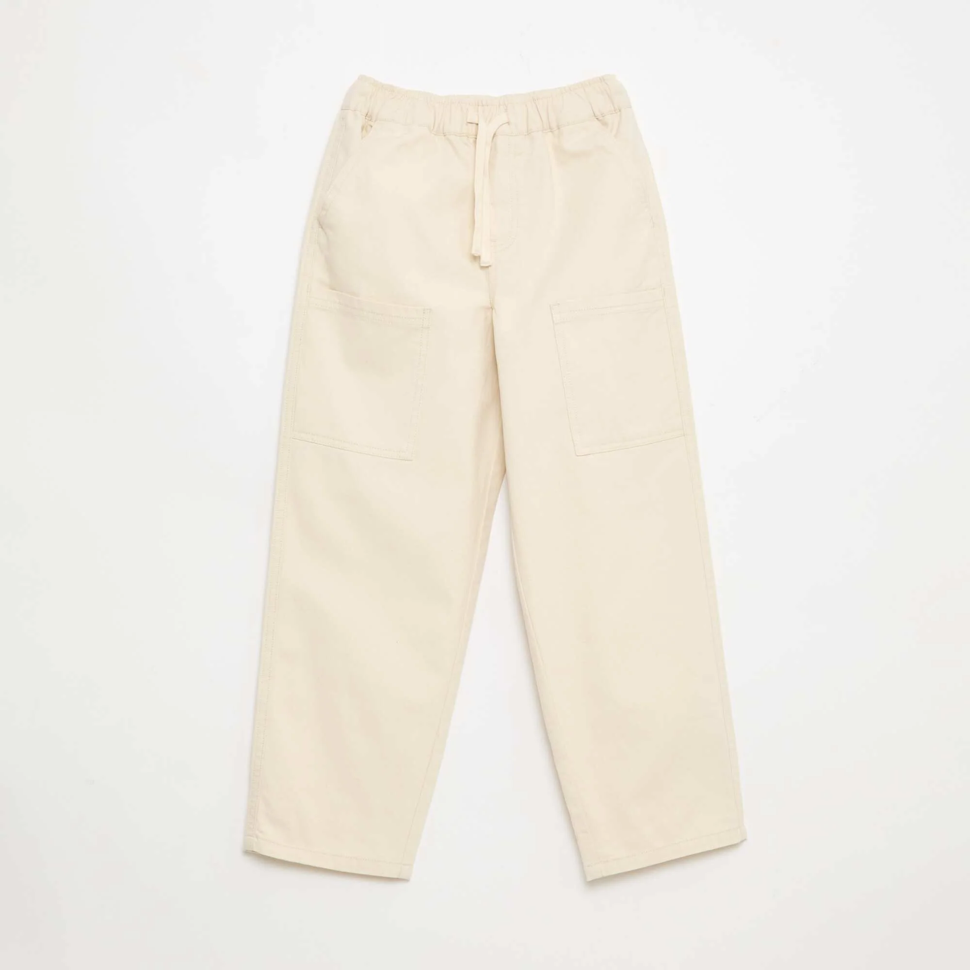 Joggers with patch side pockets BEIGE