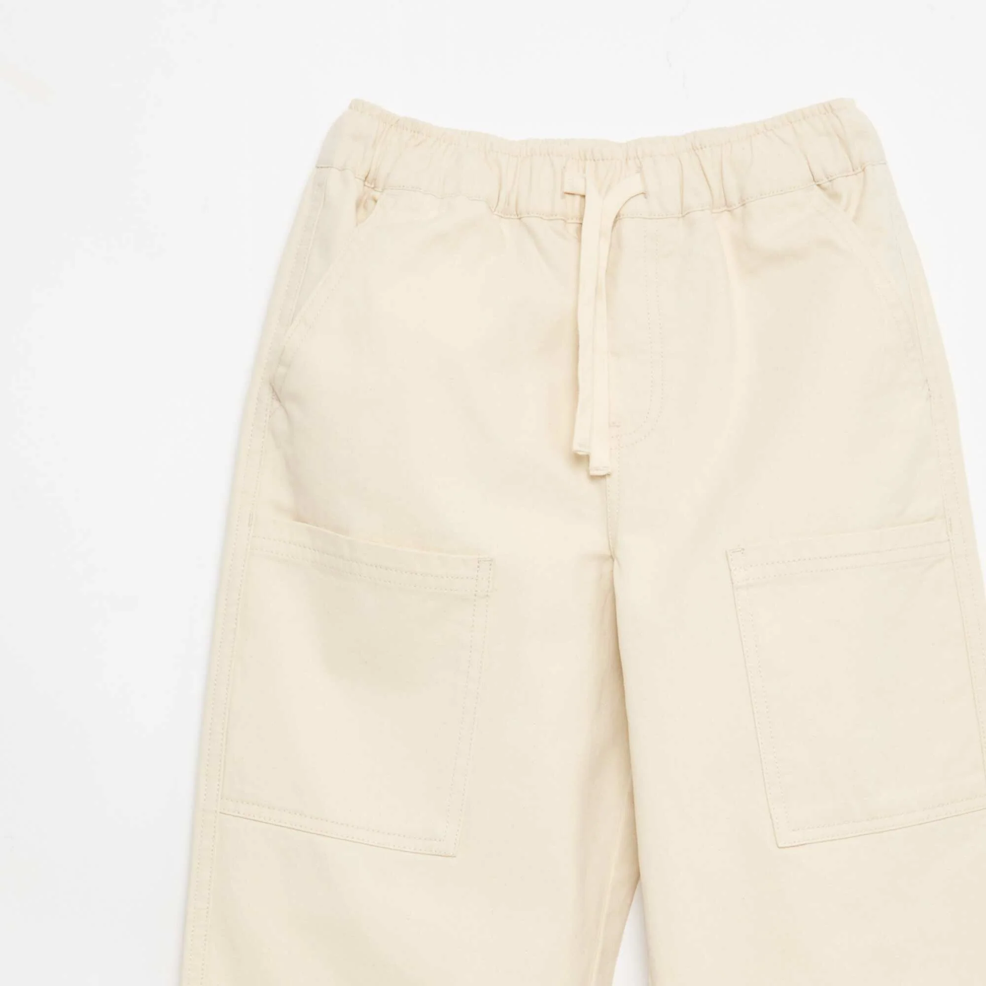 Joggers with patch side pockets BEIGE - Image 2