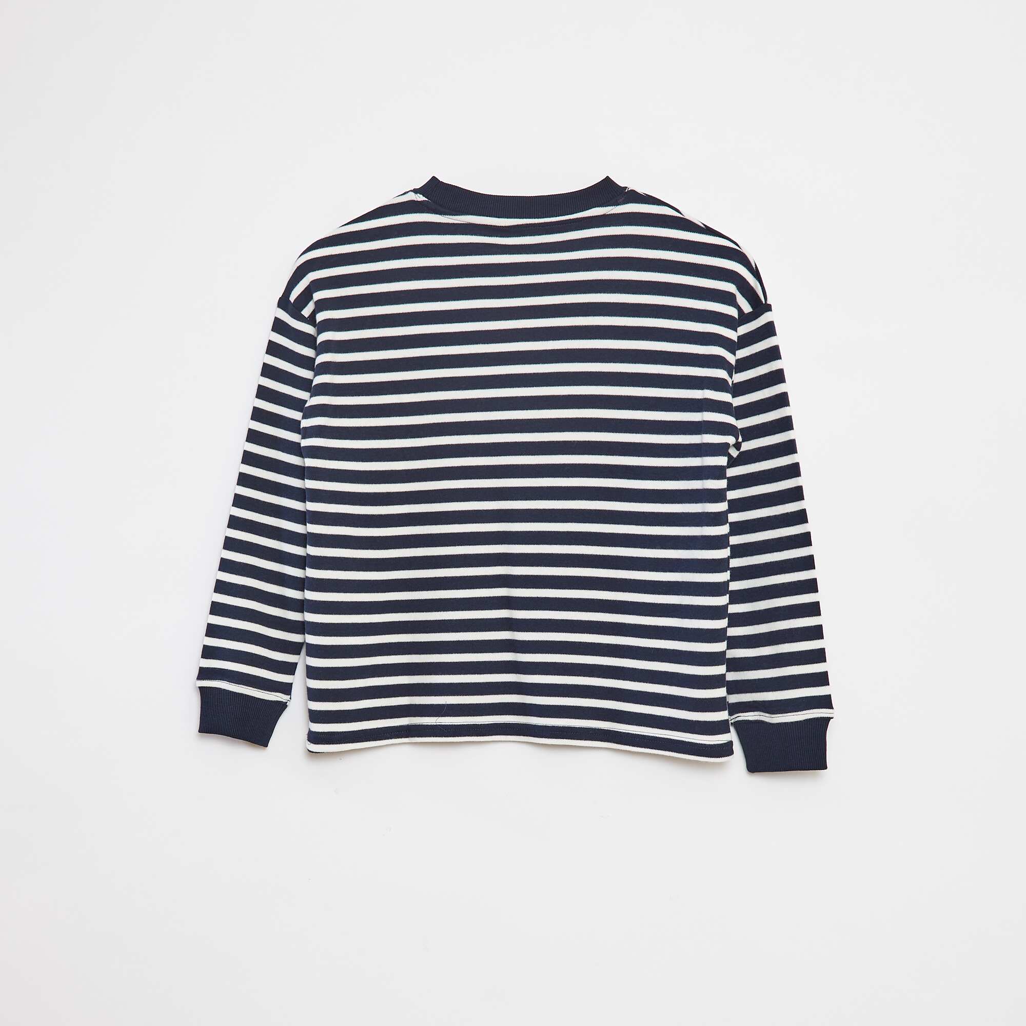 Knit sweater with all-over striped pattern BLUE - Image 3