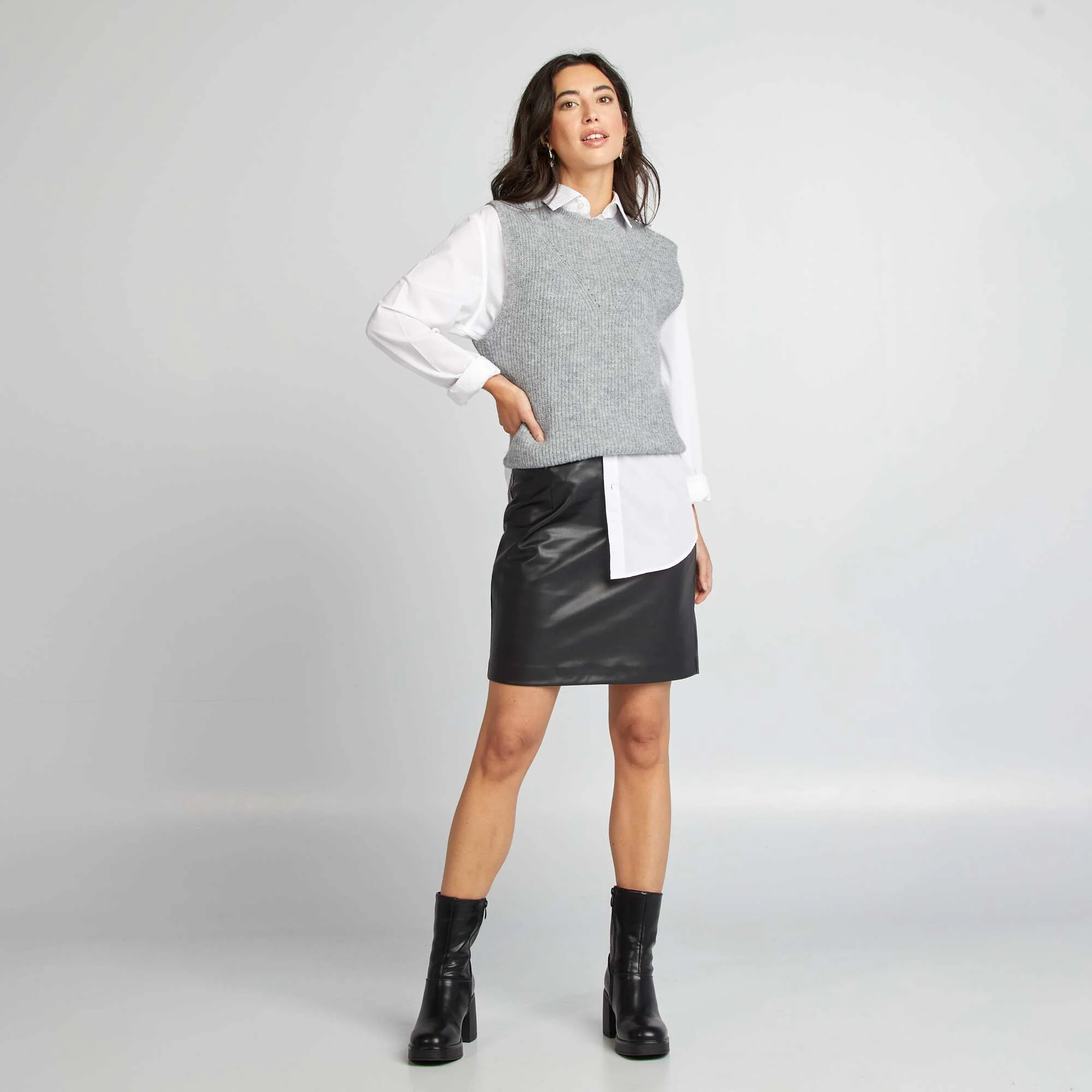 Knit tank top GREY - Image 3