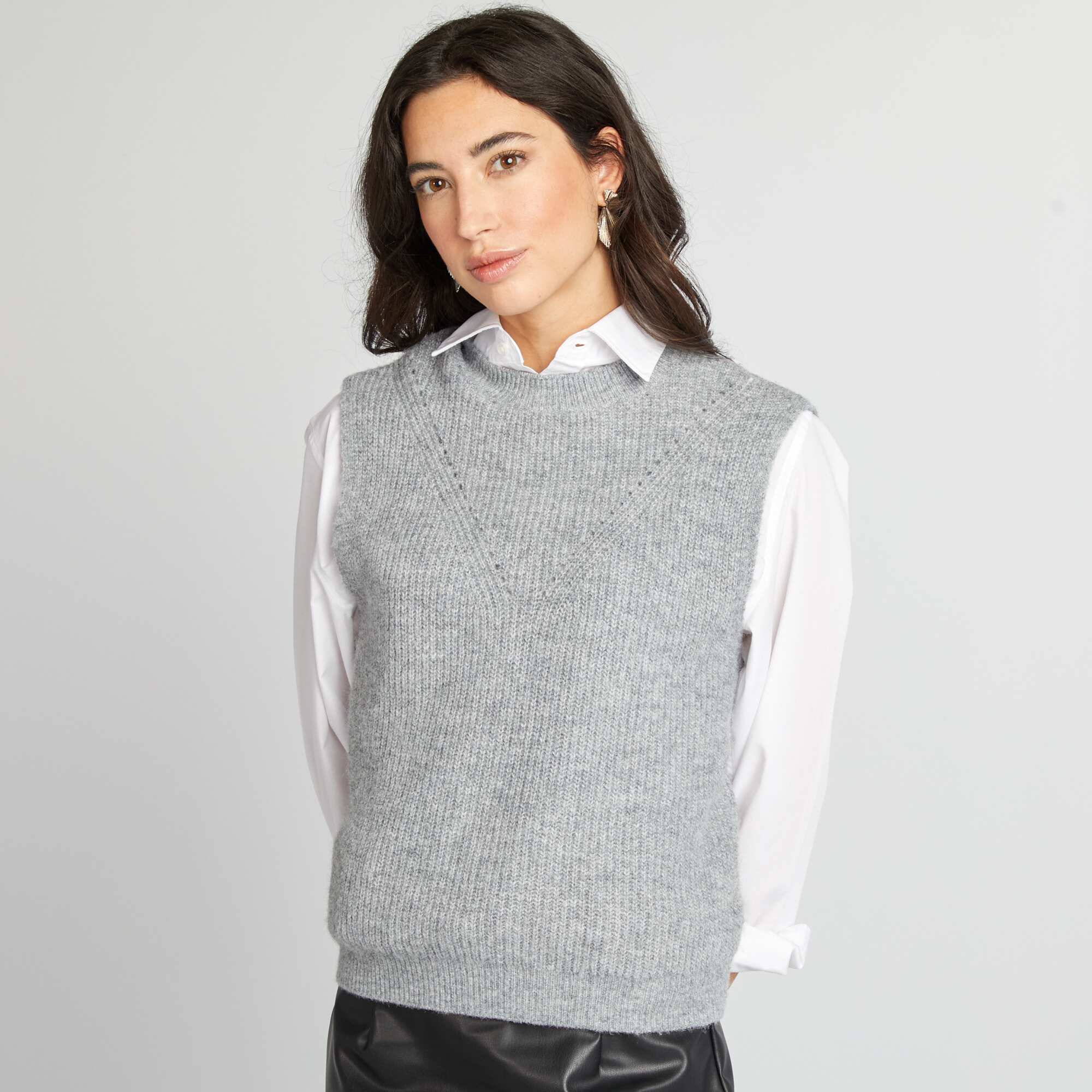 Knit tank top GREY - Image 4