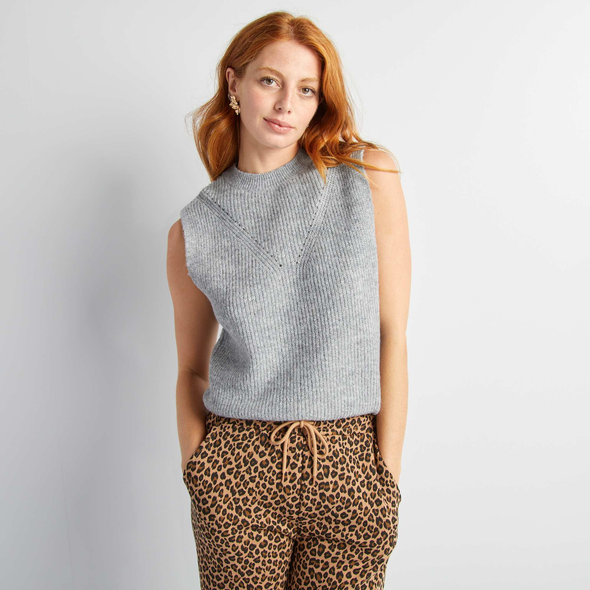 Knit tank top GREY - Image 7