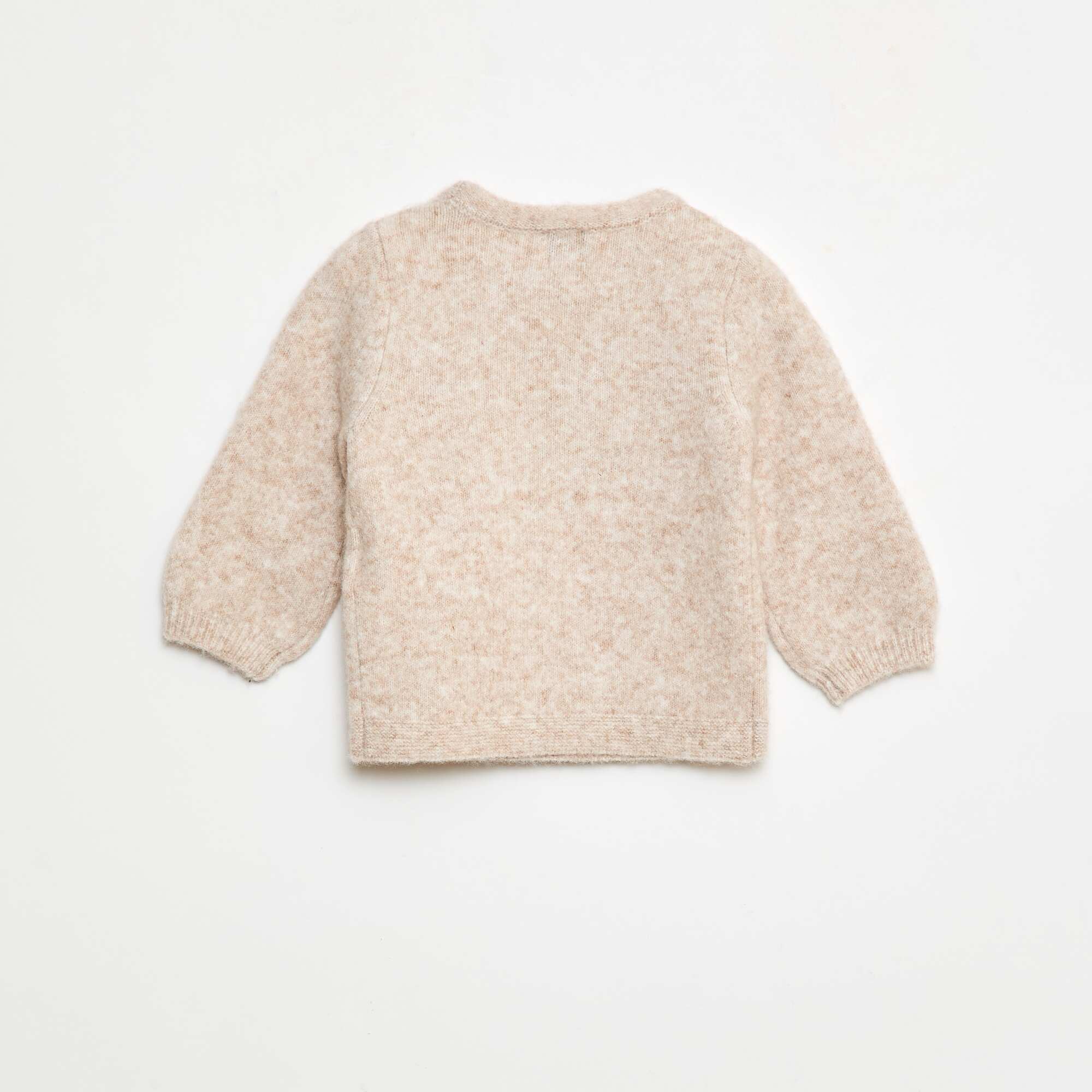 Knitted Jumper with Decorative Front Bow BEIGE - Image 2