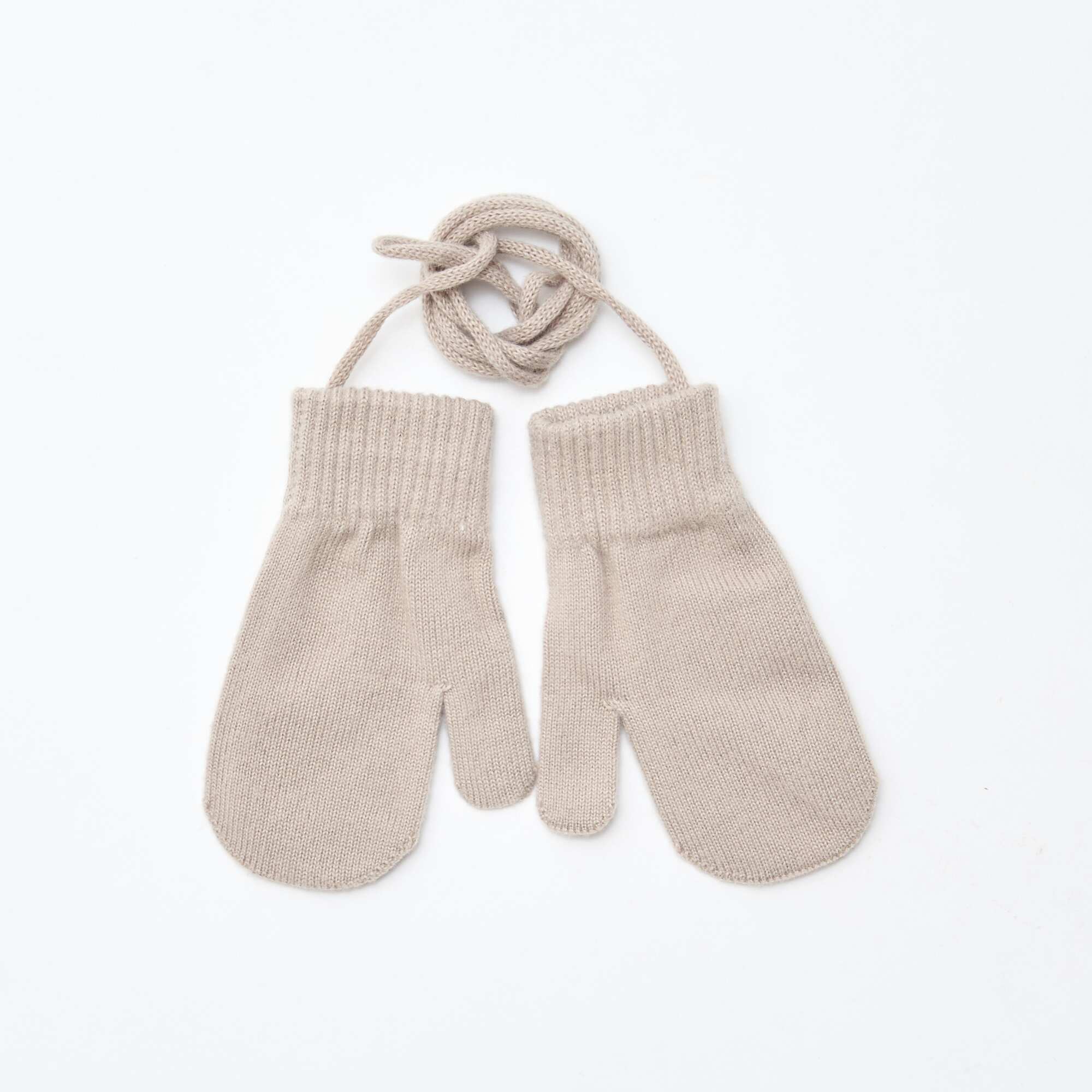 Knitted Mitten Set BEIGE