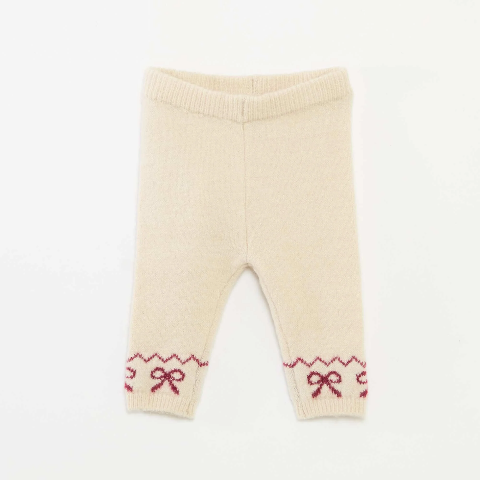 Knitted Sweater + Jacquard Leggings Set BEIGE - Image 4