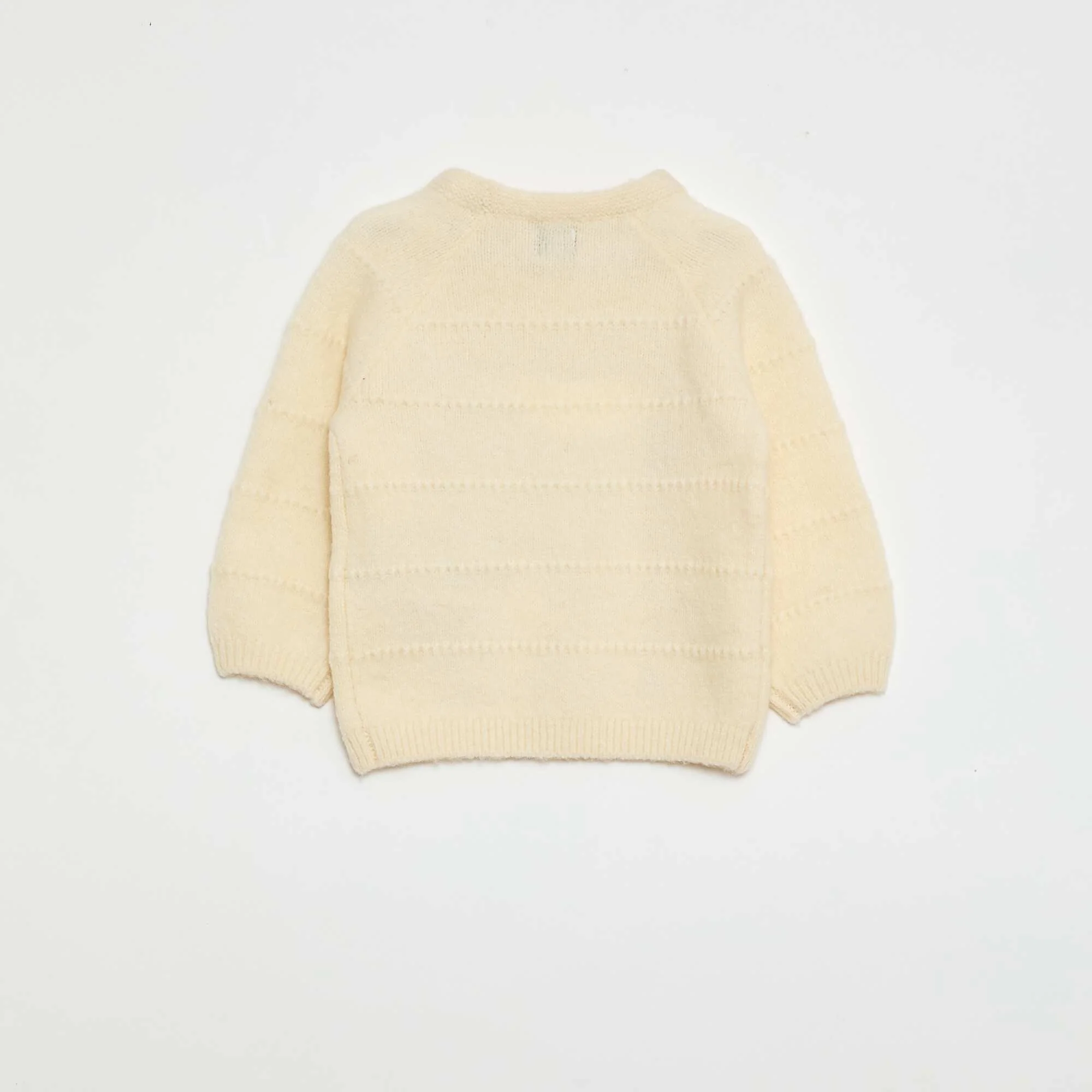 Knitted Sweater with Embroidery WHITE - Image 3