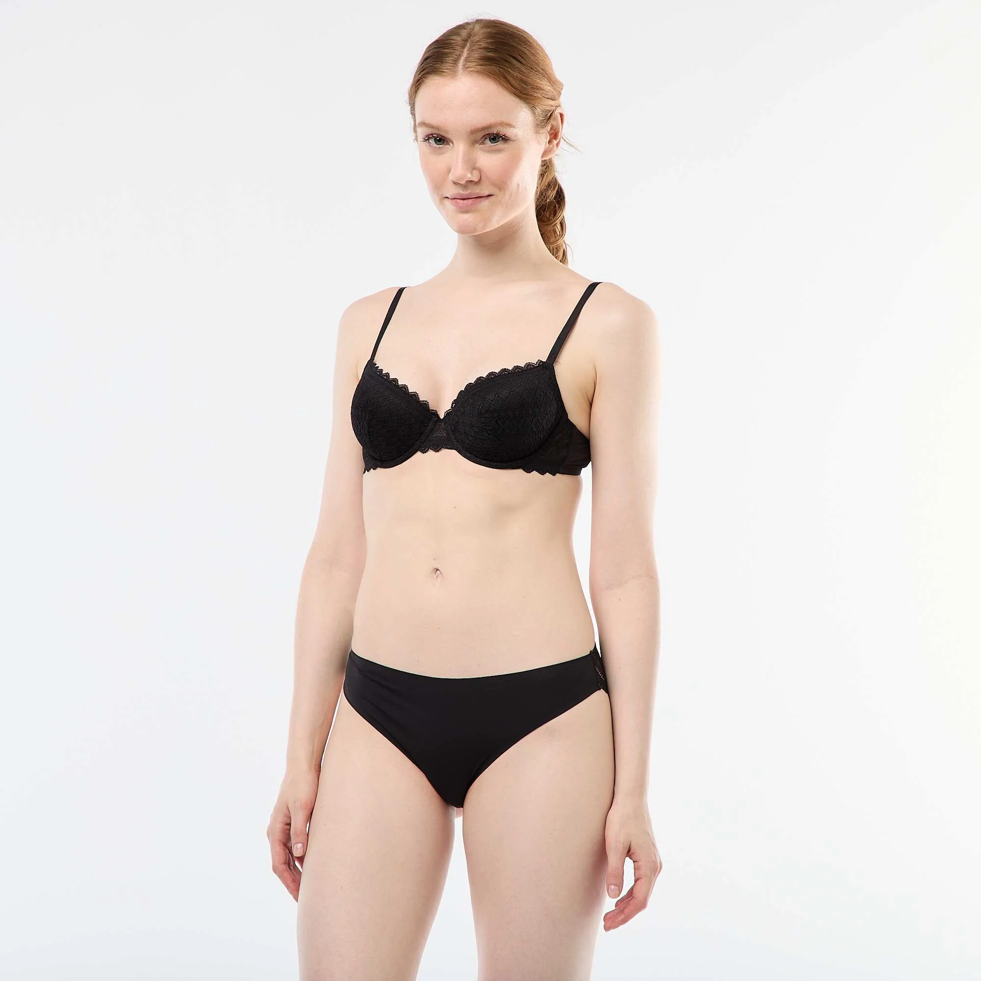 Lace Balconette Bra BLACK - Image 2