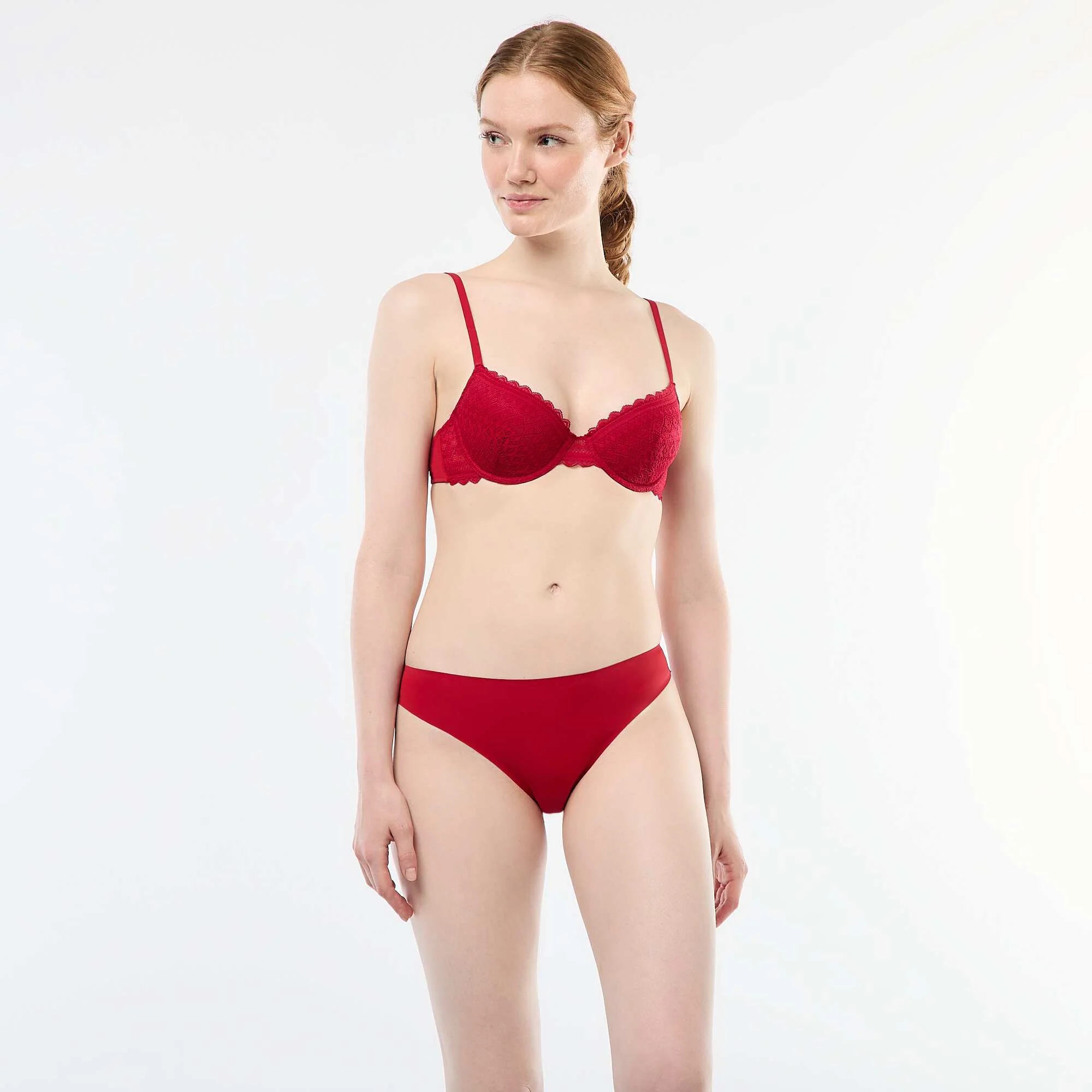 Lace Balconette Bra RED - Image 2