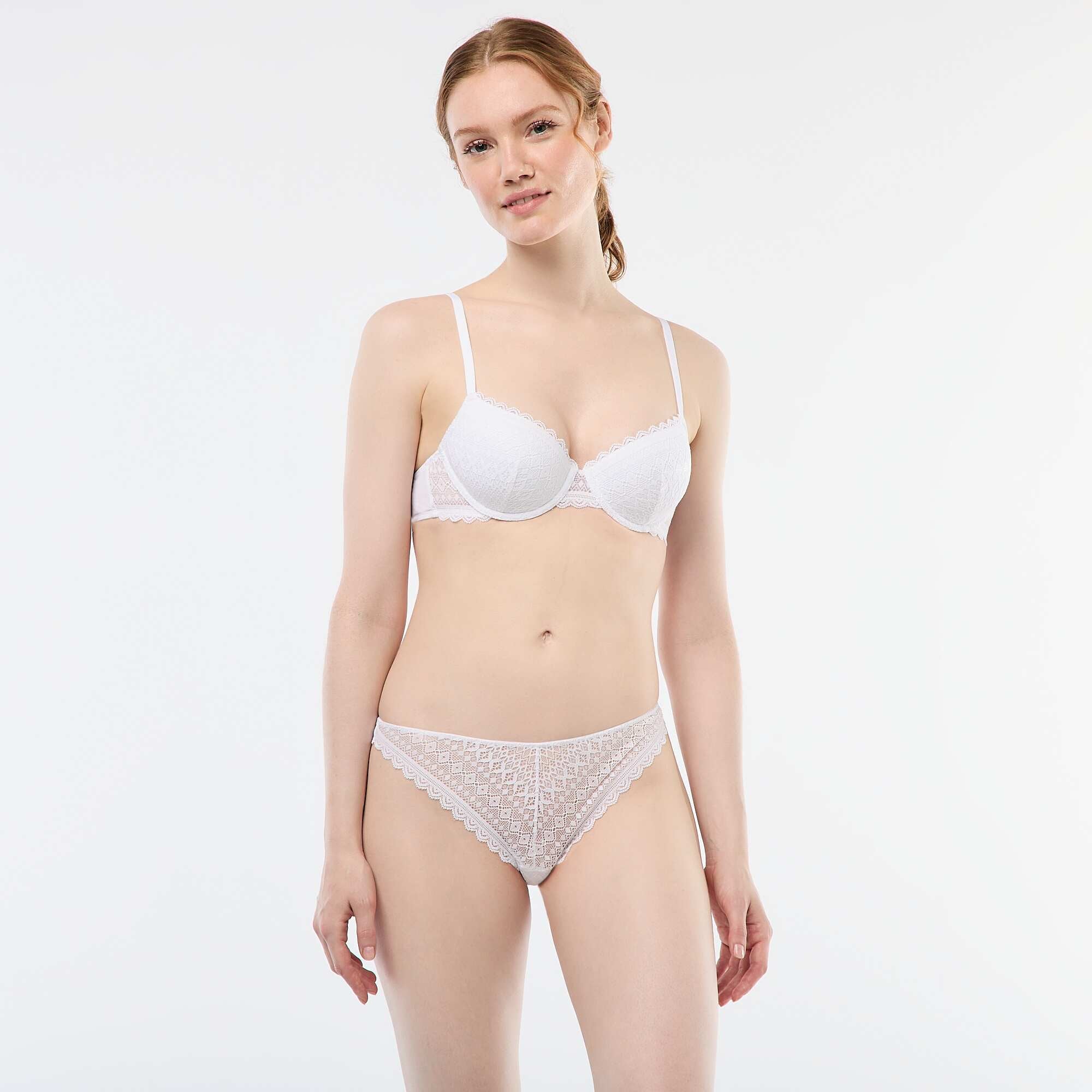Lace Balconette Bra WHITE - Image 2