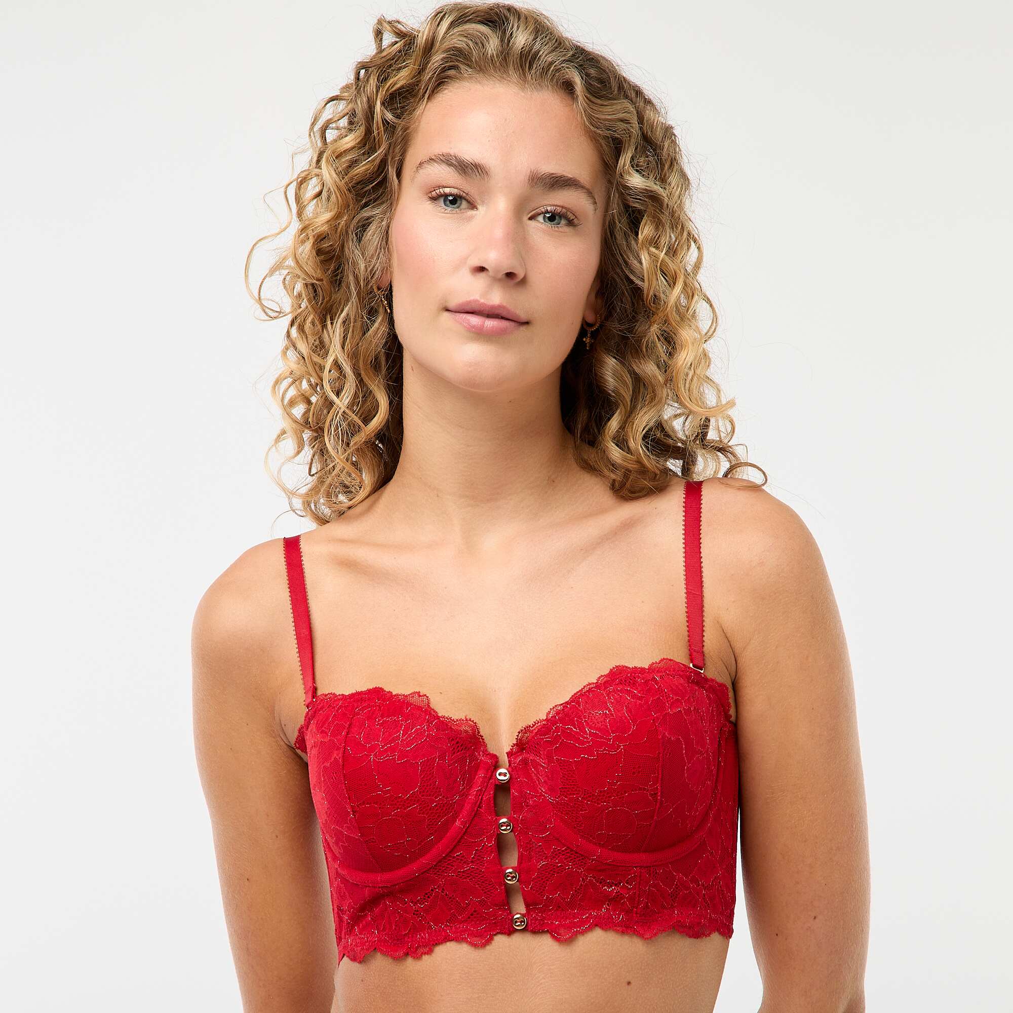 Lace Bustier Bra RED