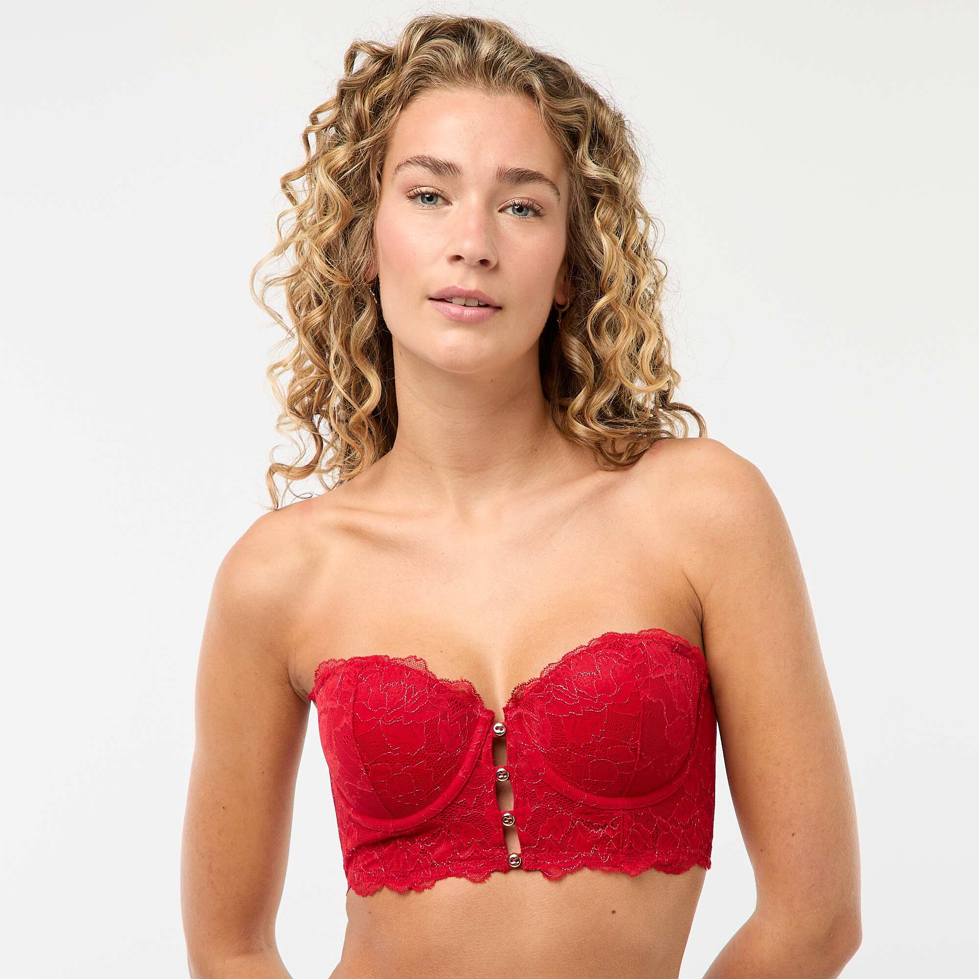 Lace Bustier Bra RED - Image 3
