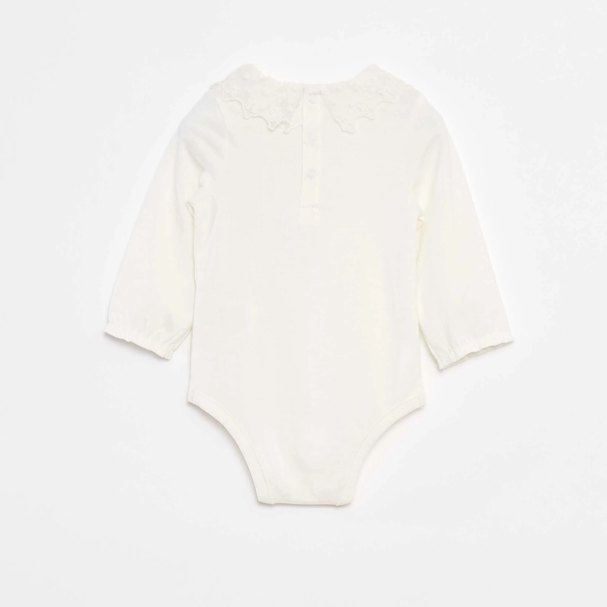 Lace Collar Bodysuit WHITE - Image 2