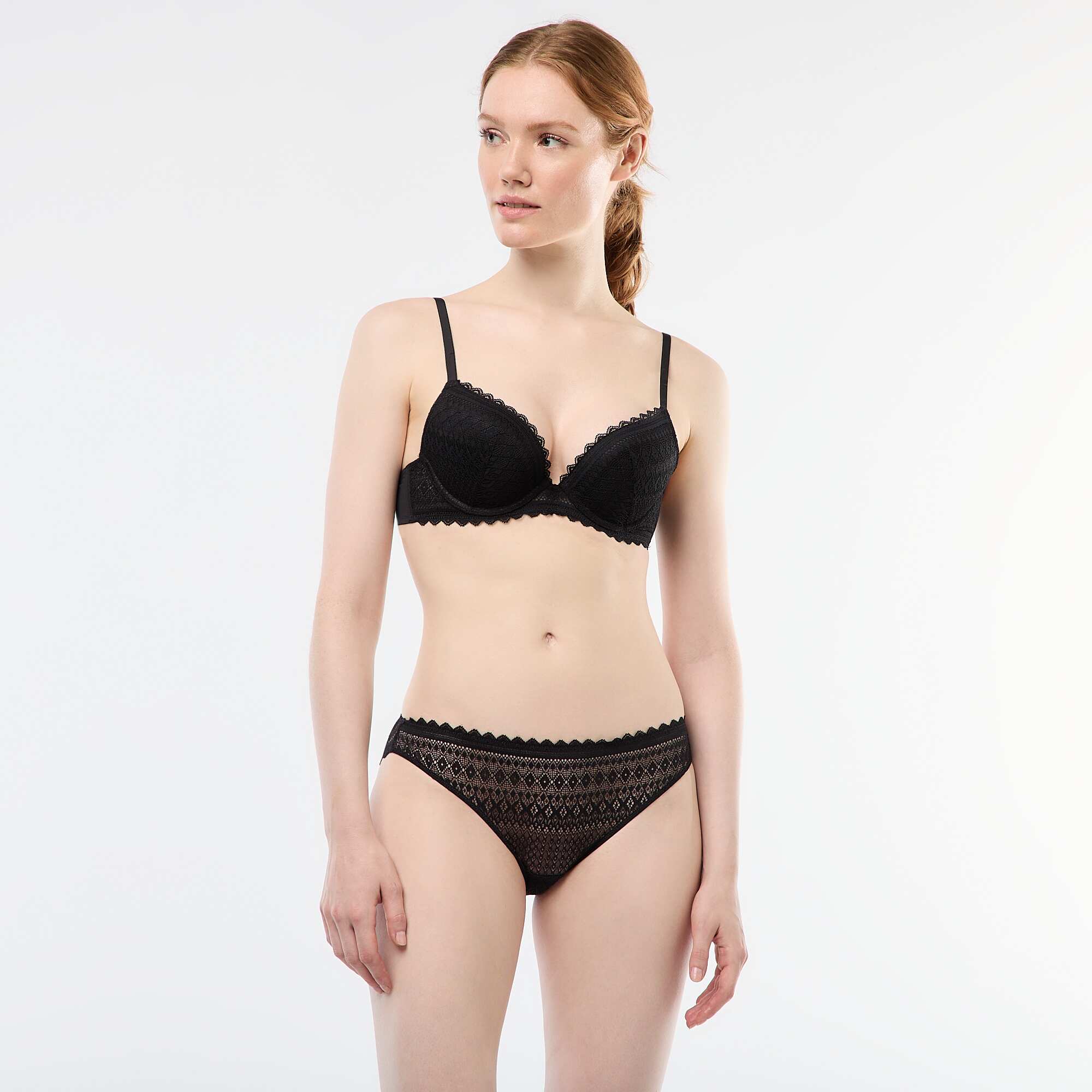 Lace Push-Up Bra BLACK - Image 2