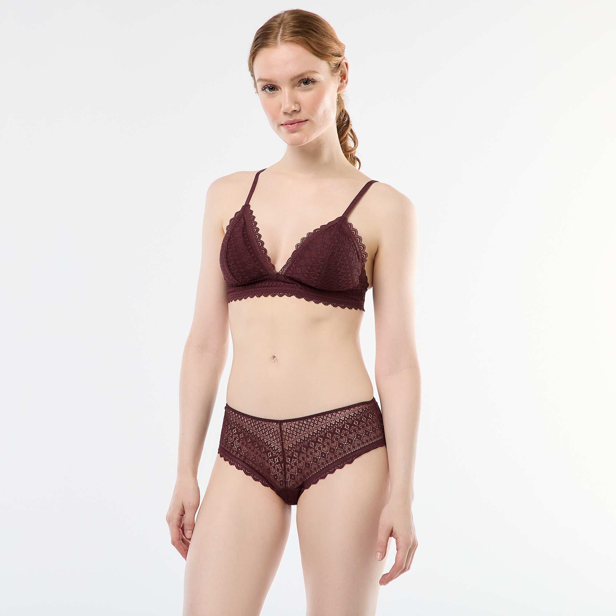 Lace Shorty Briefs BROWN