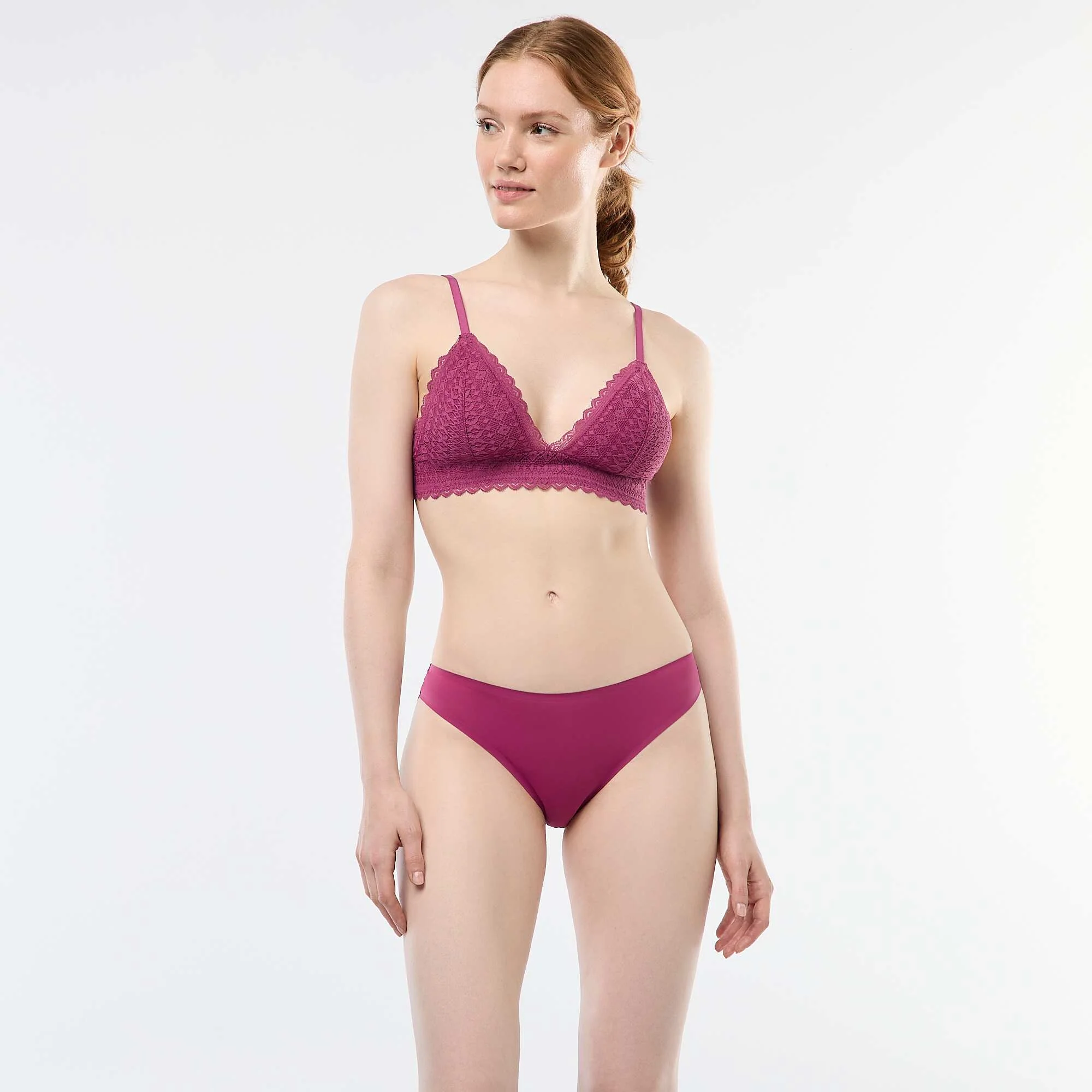 Lace Triangle Bra PINK - Image 2