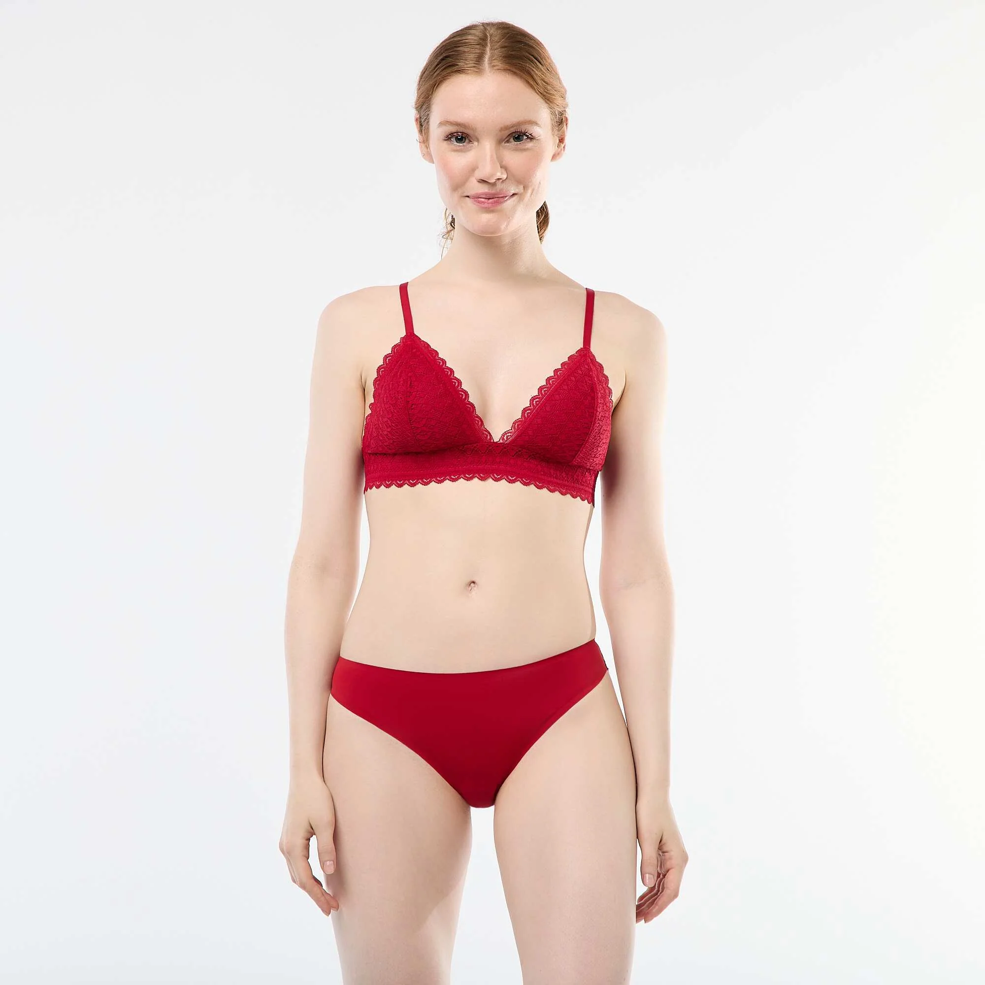 Lace Triangle Bra RED - Image 2