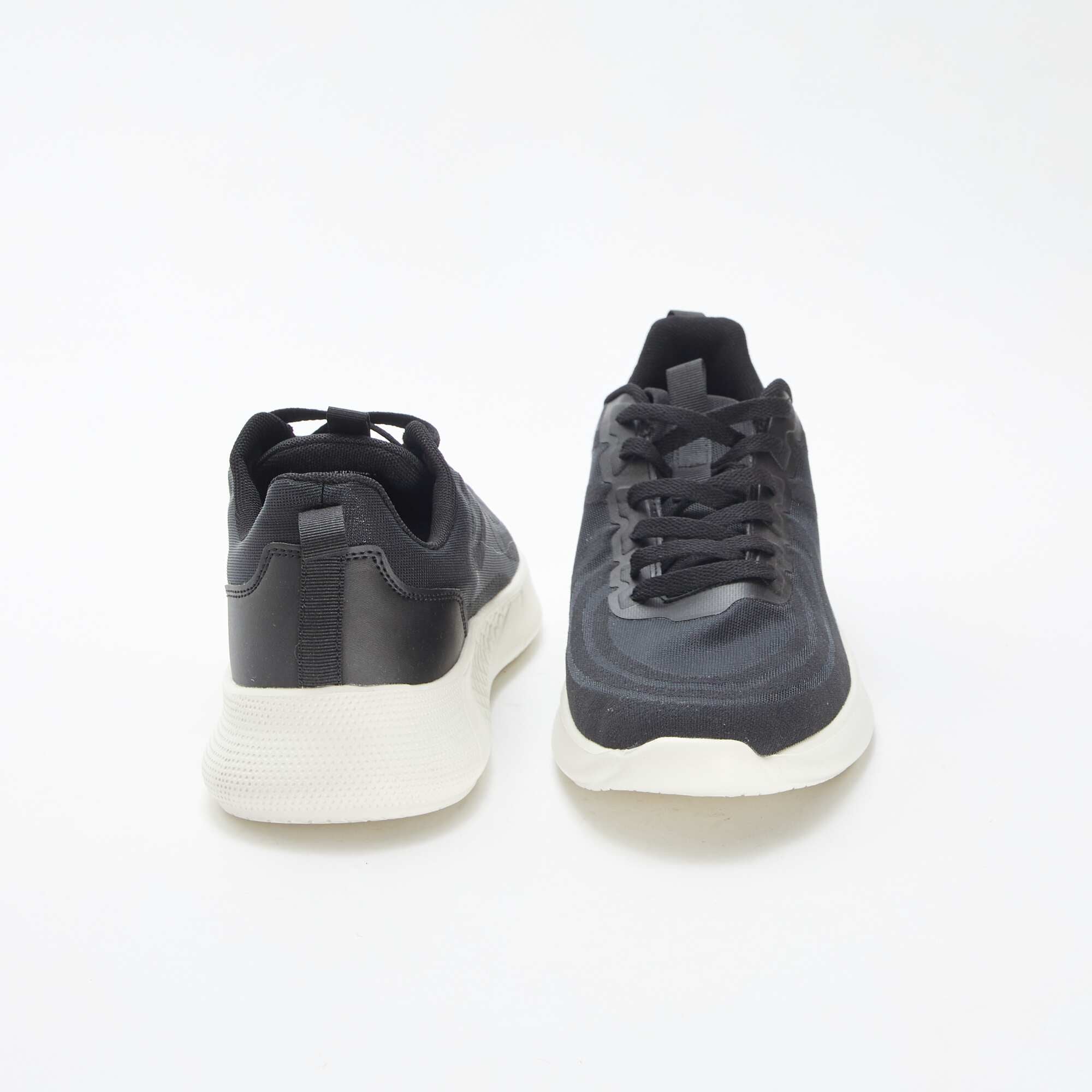 Lace-up mesh running trainers BLACK - Image 3
