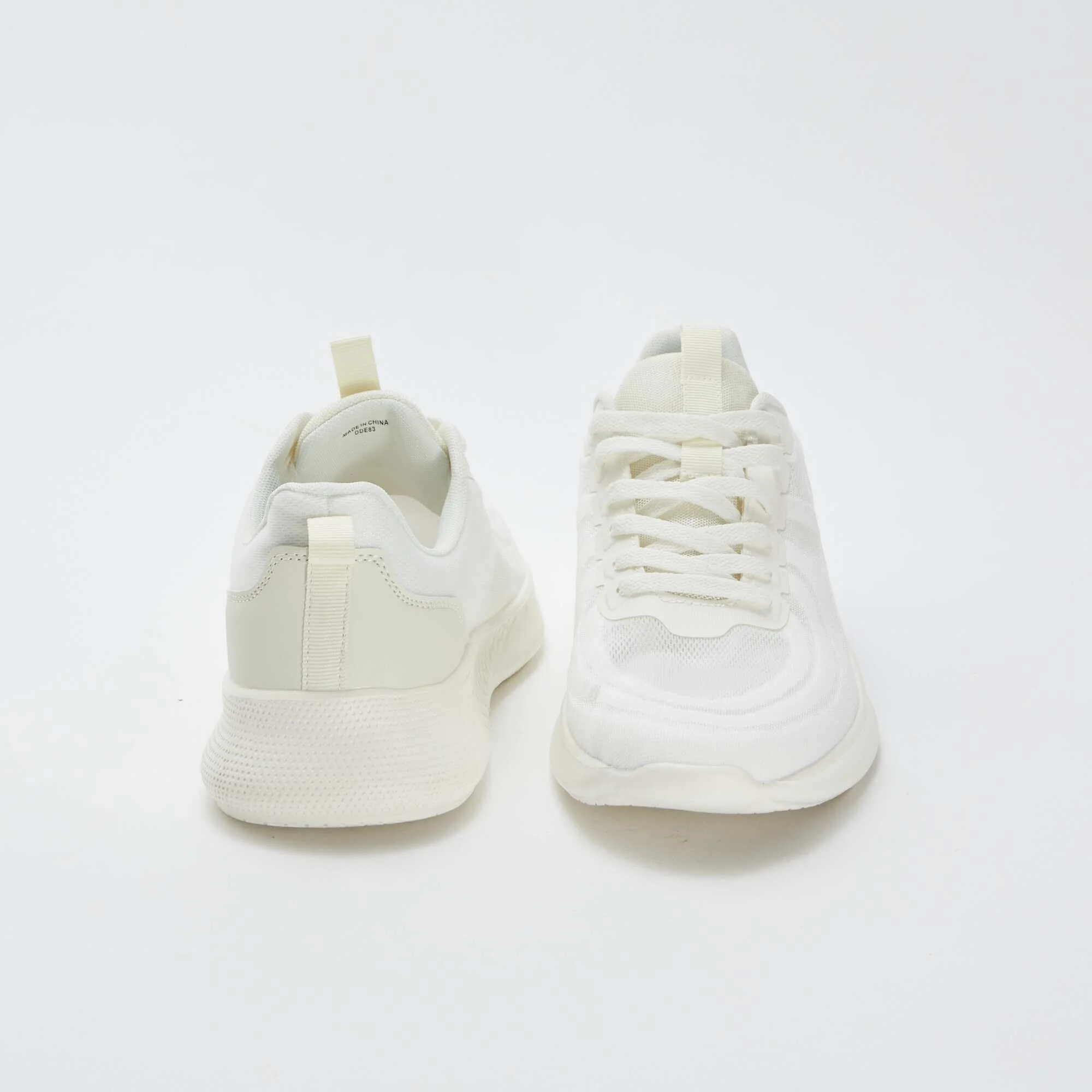 Lace-up mesh running trainers GREY - Image 3