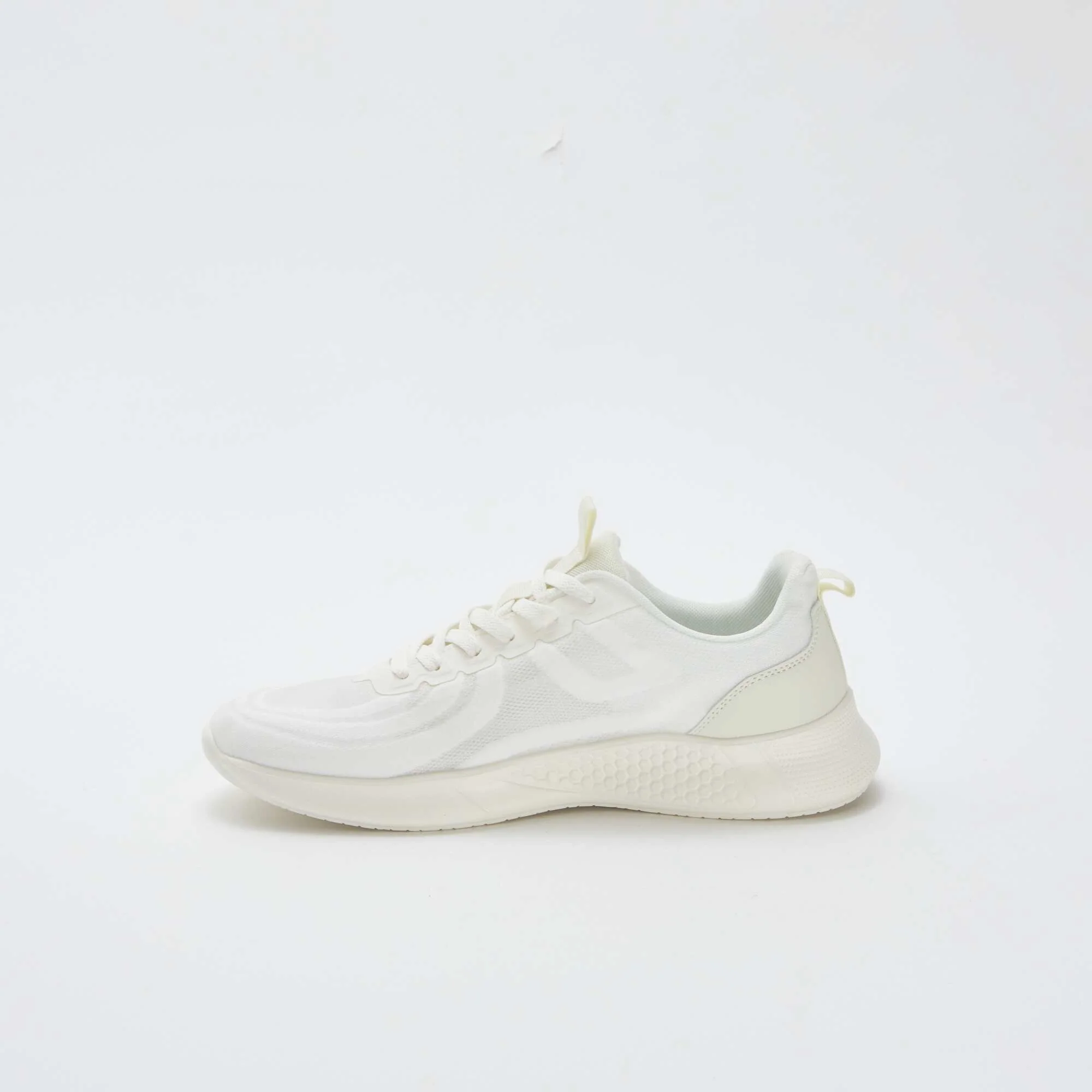 Lace-up mesh running trainers GREY - Image 4