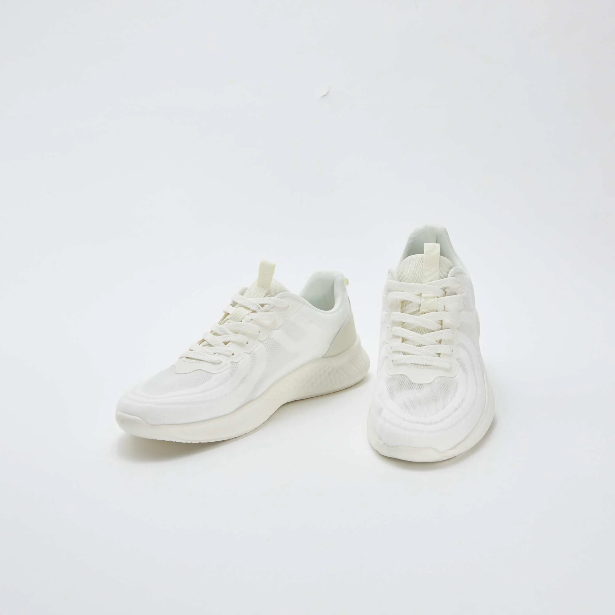 Lace-up mesh running trainers GREY - Image 5