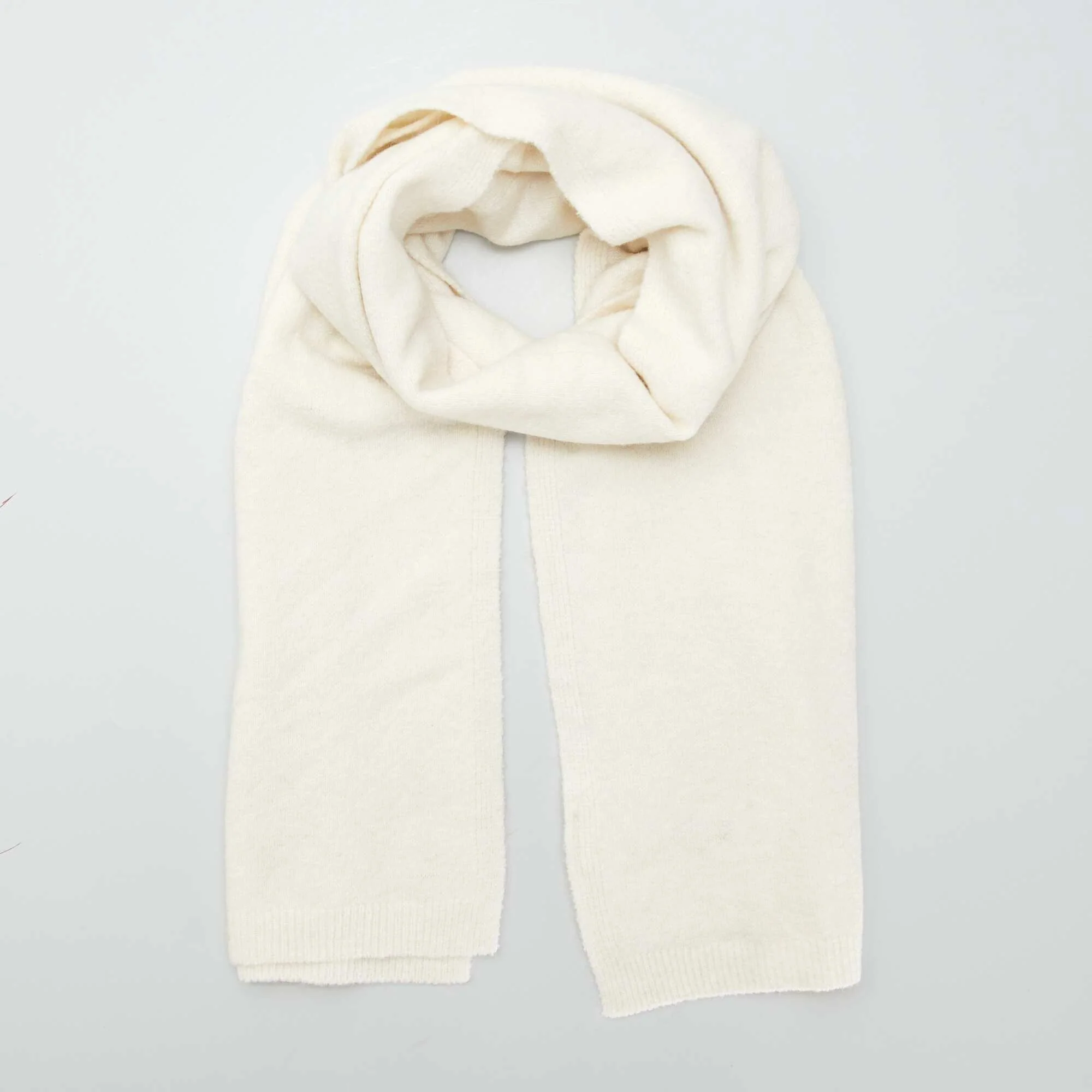Large knit scarf beige - Image 2