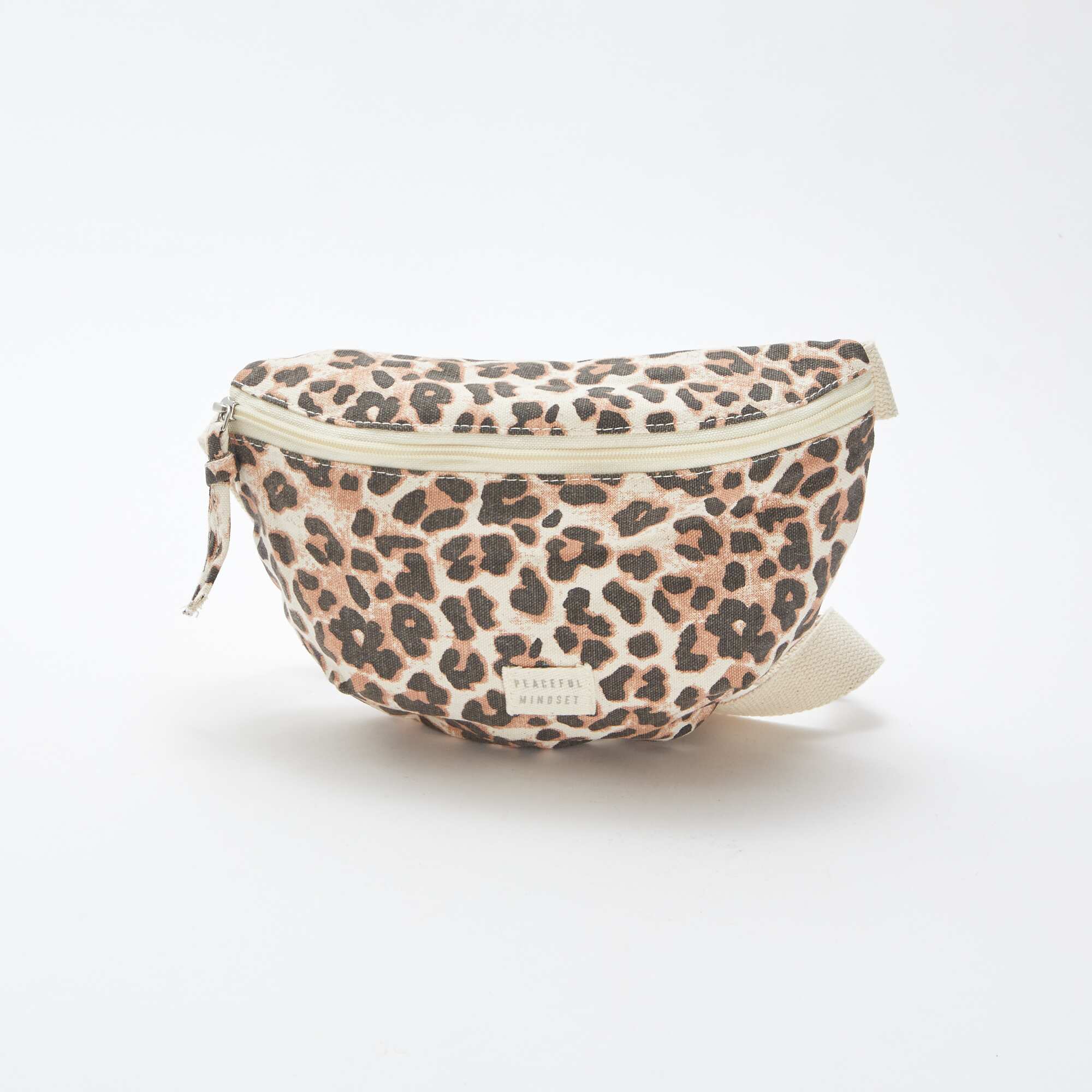 Large waist bag with woven label BROWN - Image 3