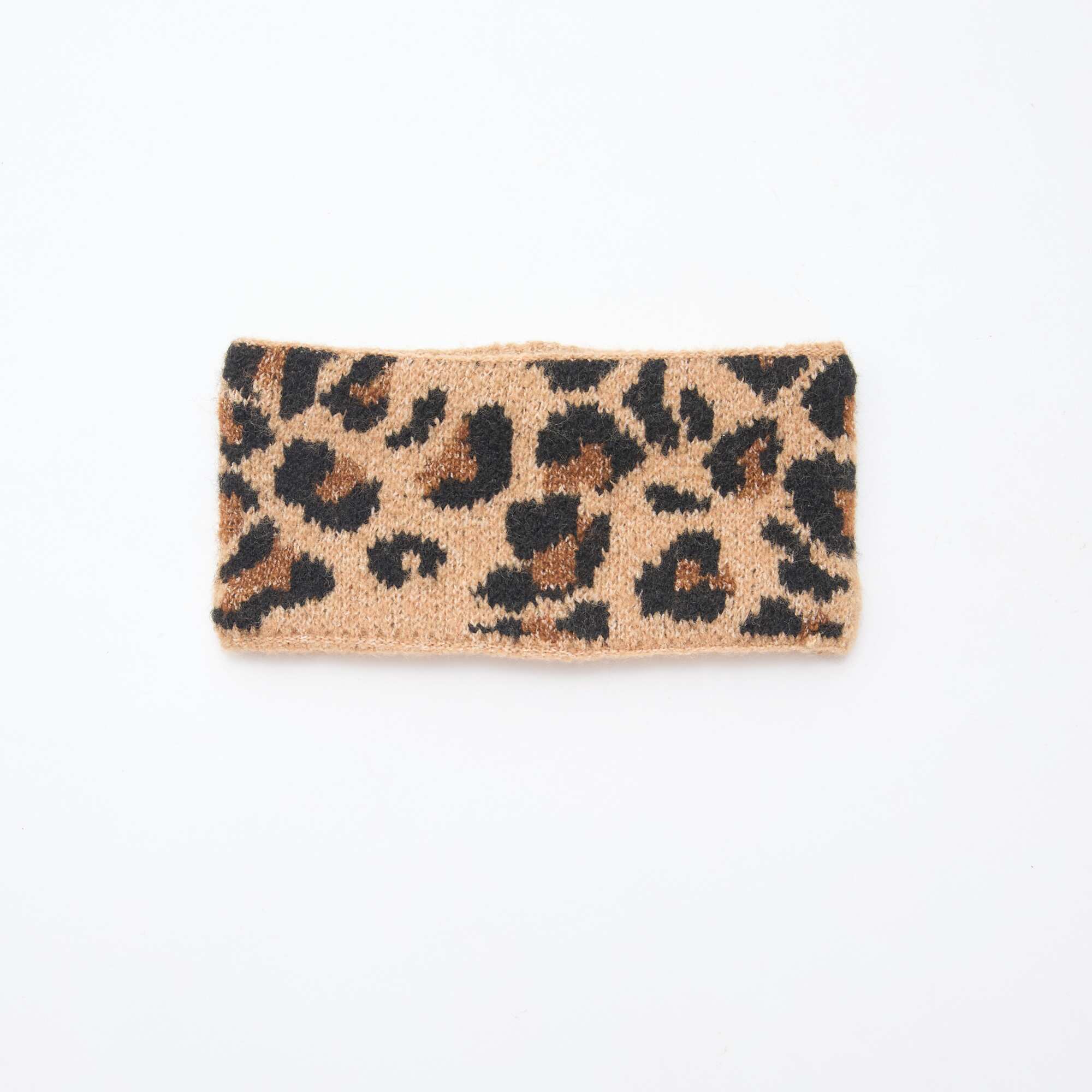 Leopard Knit Scarf BROWN - Image 3