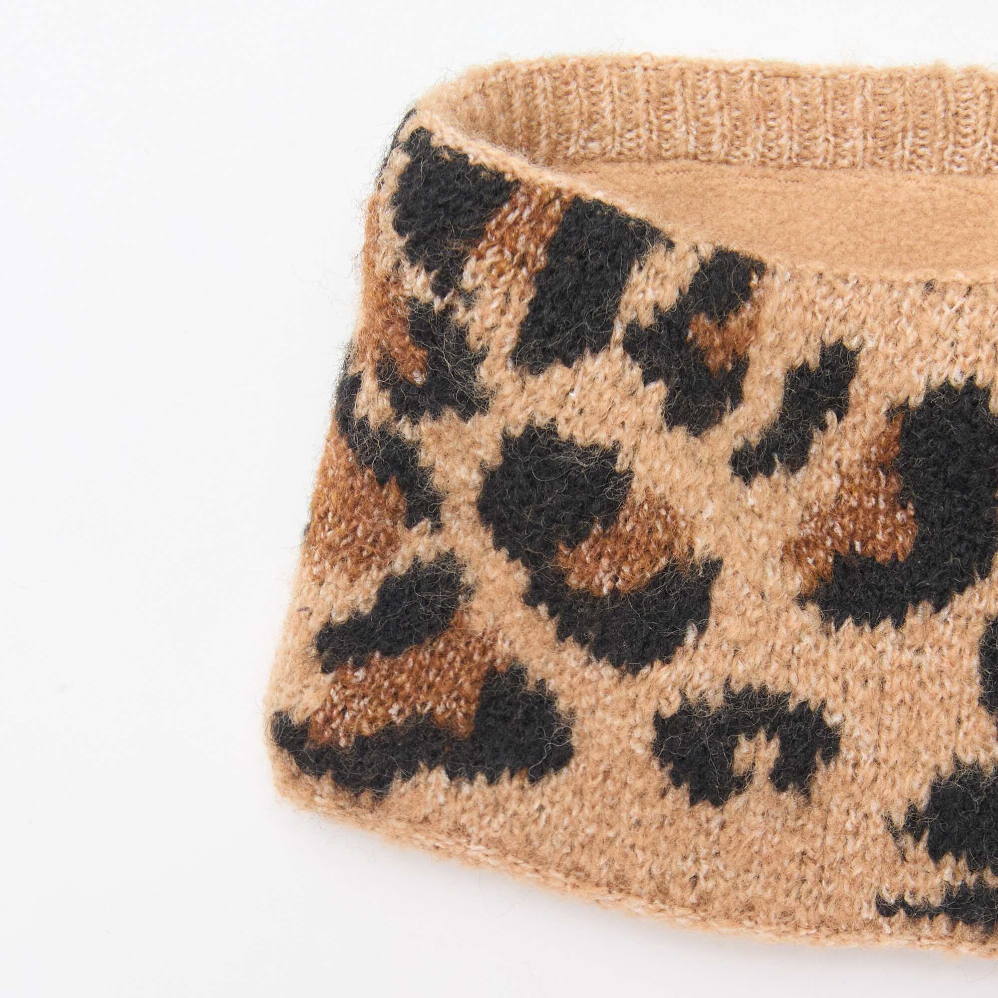 Leopard Knit Scarf BROWN - Image 4