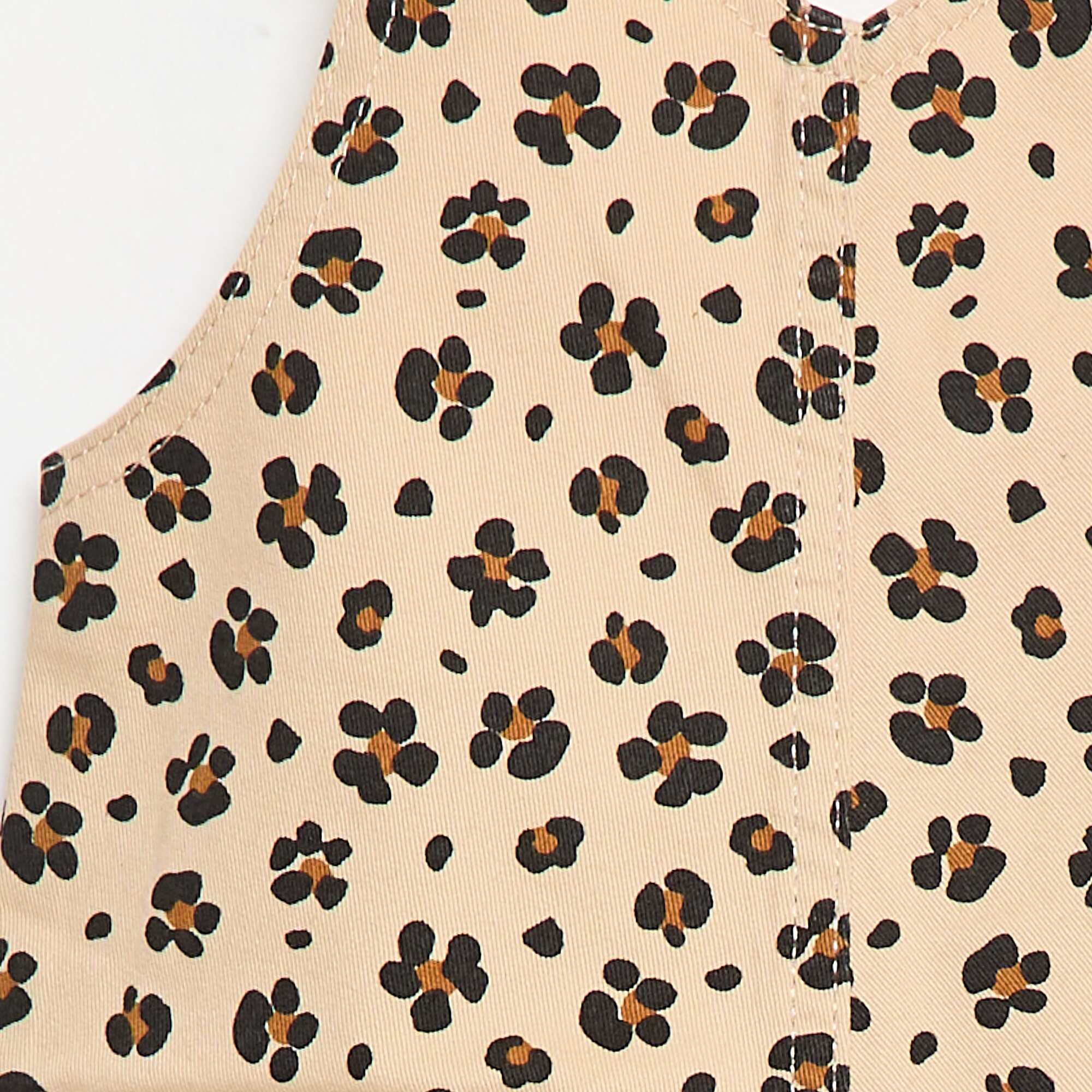 Leopard Print Dungarees BEIGE - Image 3