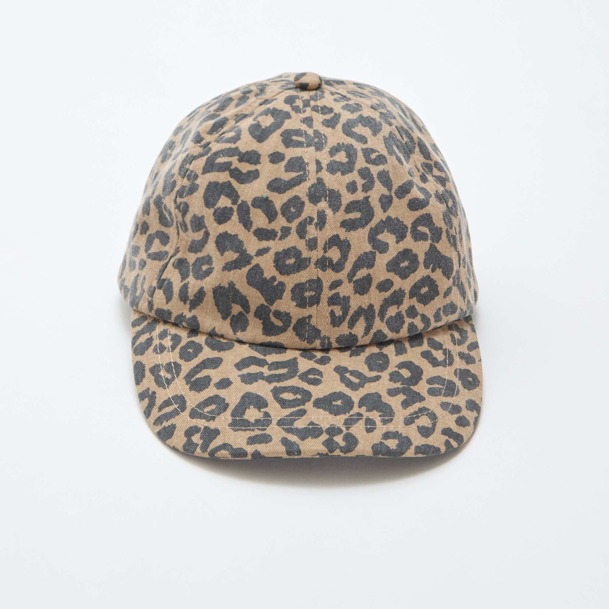 Leopard Print Fabric Cap BROWN - Image 2