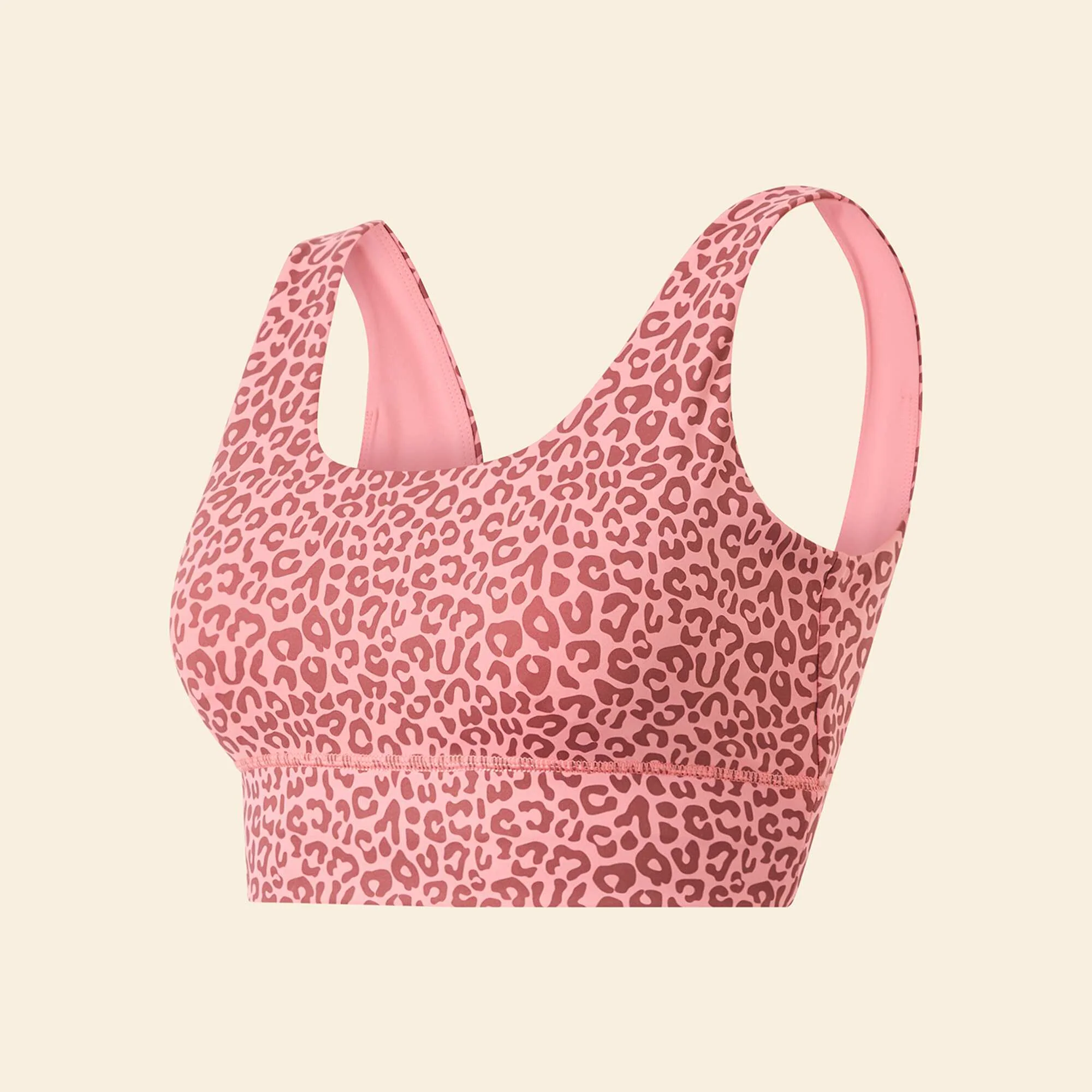 Leopard Print Light Support Sports Bra PINK
