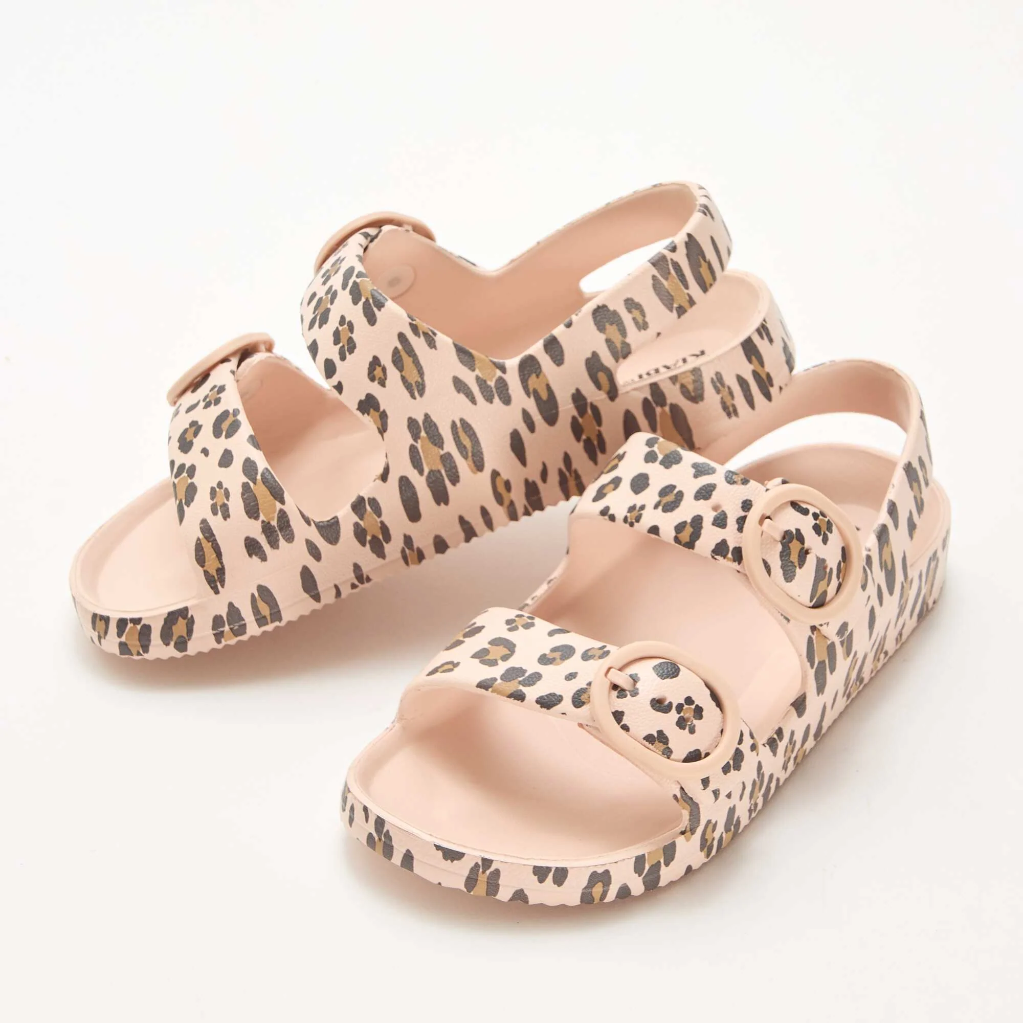 Leopard Print Plastic Sandals BROWN - Image 5
